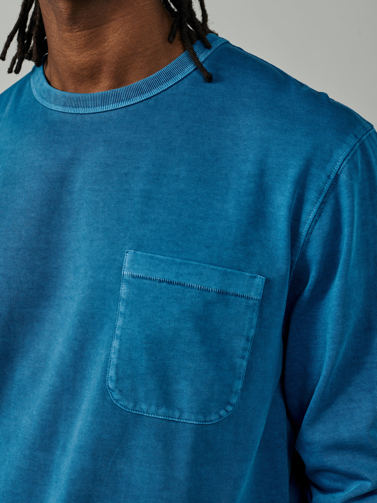 Aubin Cobalt George Long Sleeve T-Shirt | Long Sleeve Tee