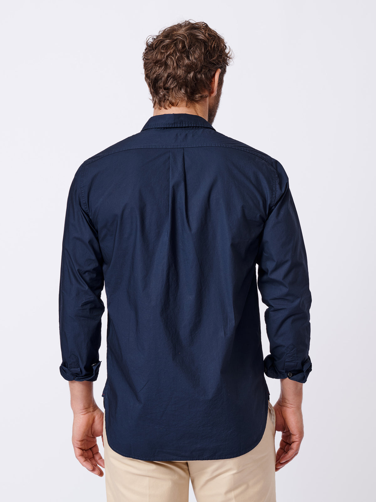 Aubin Navy Gladstone Poplin Shirt | Poplin Shirt