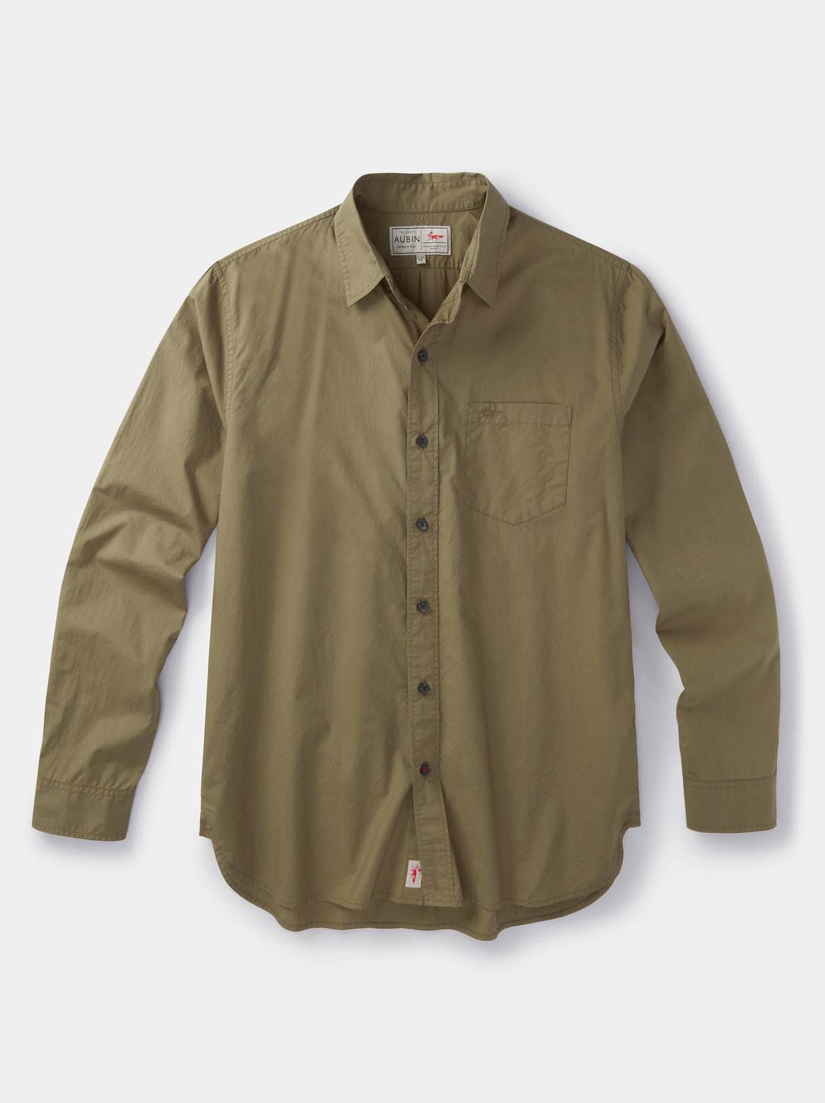 Aubin Khaki Gladstone Poplin Shirt | Poplin Shirt