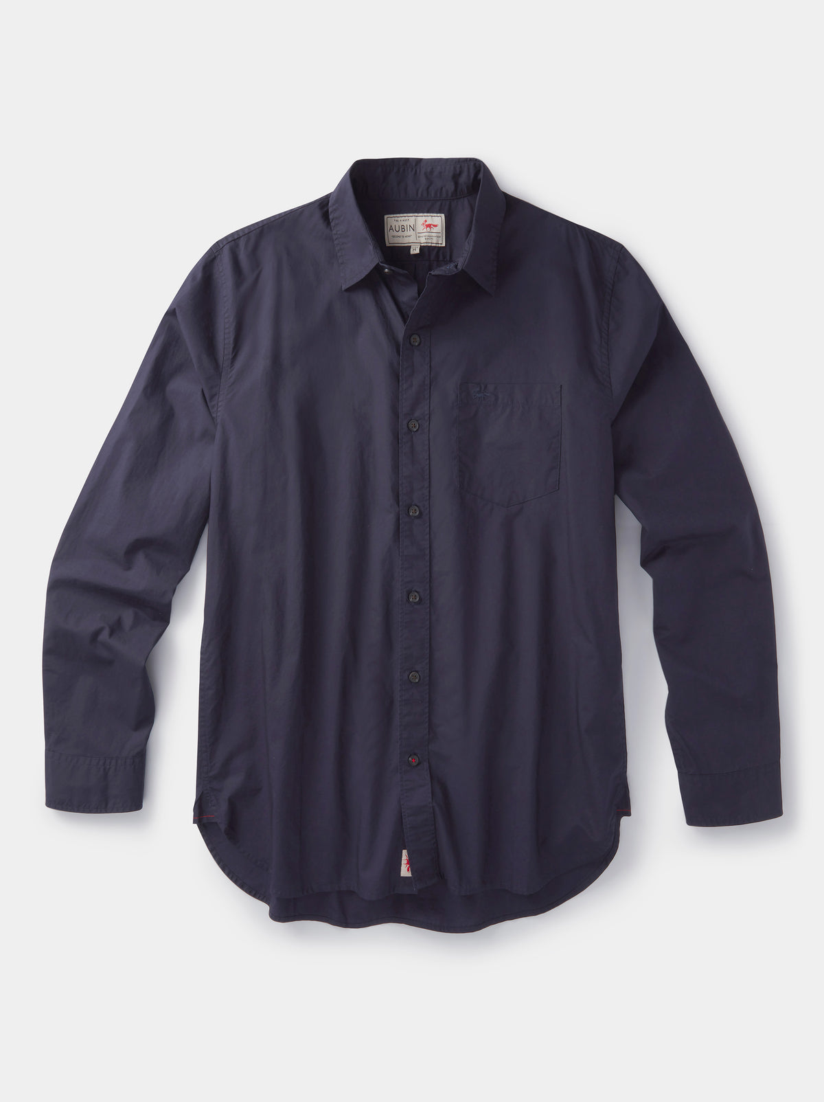 Aubin Navy Gladstone Poplin Shirt | Poplin Shirt