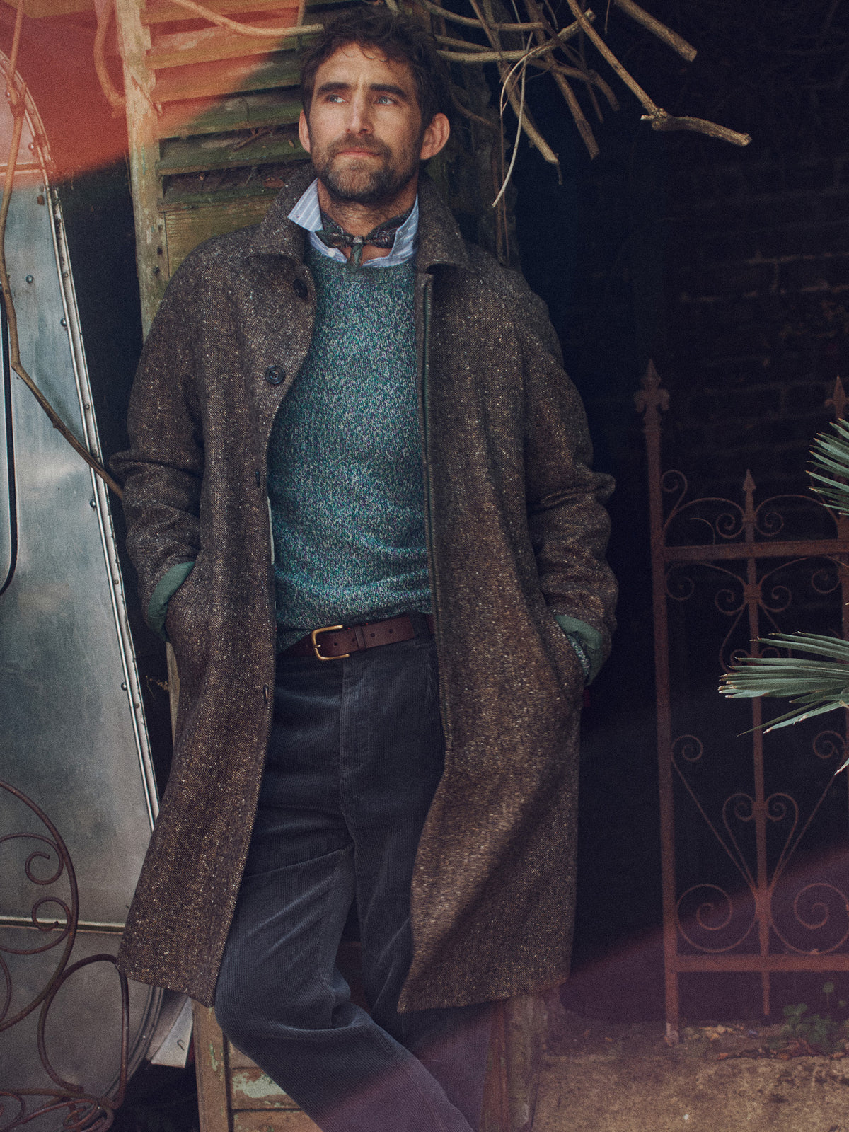 Aubin Brown Donegal Glenties Wool Overcoat | Overcoat