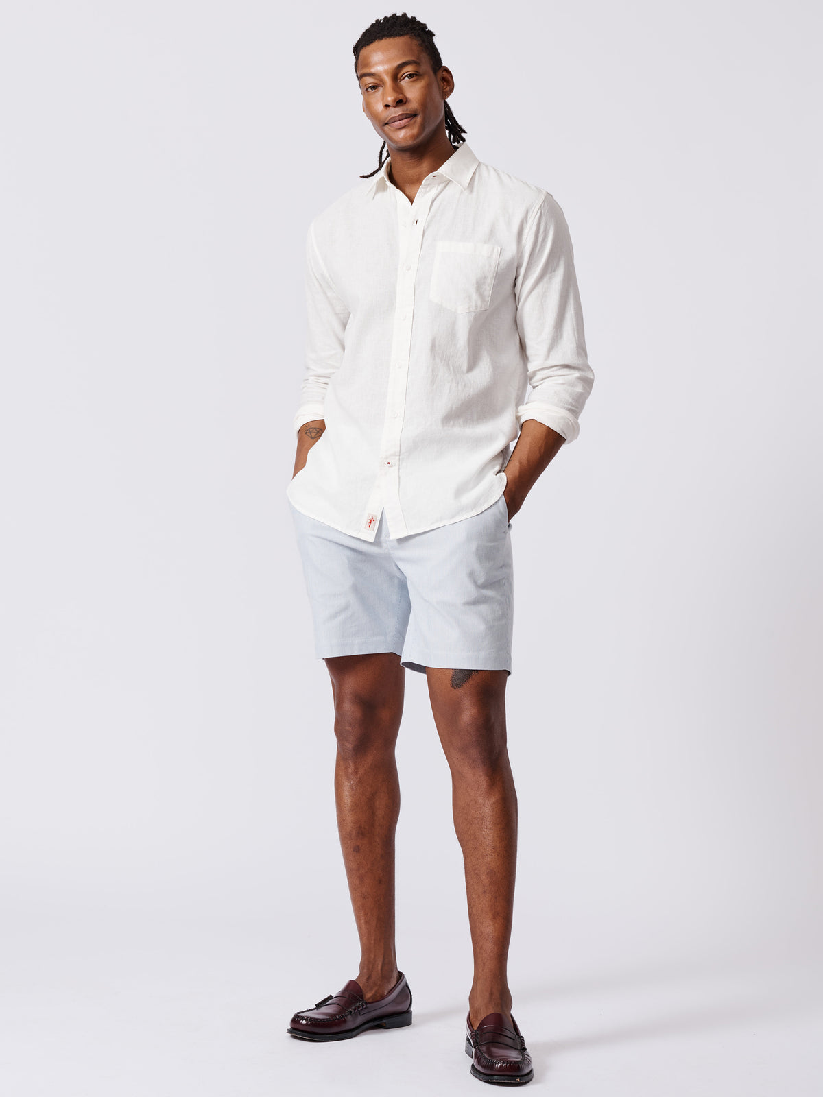 Aubin White Grainsby Linen Cotton Shirt | Linen Shirt