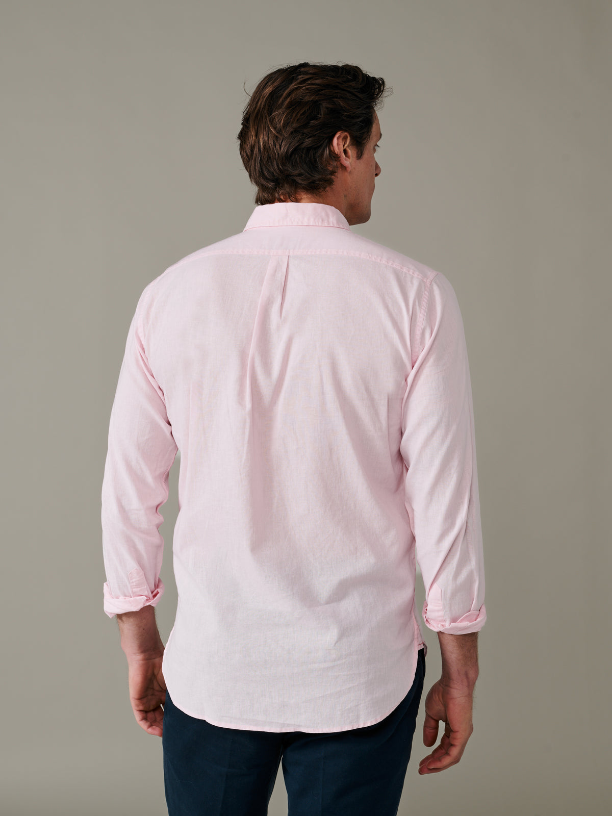 Aubin Pink Grainsby Linen Cotton Shirt | Linen Shirt