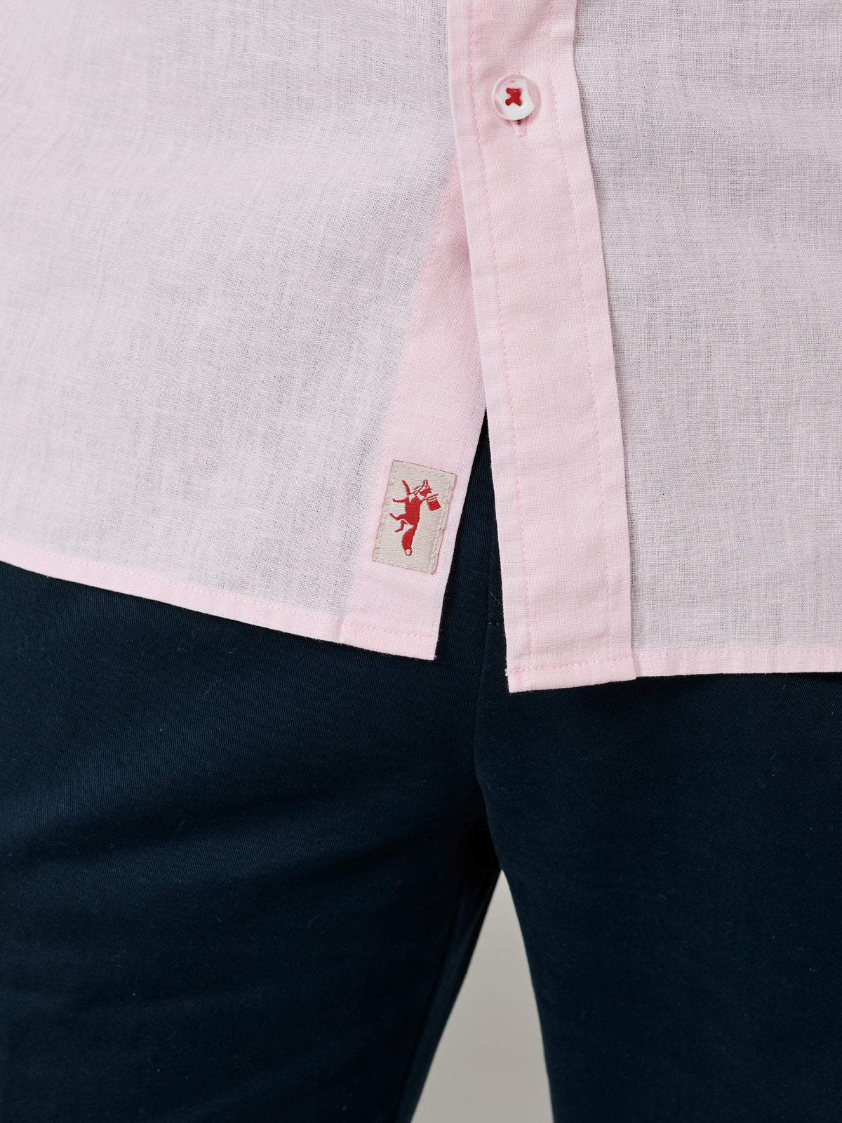 Aubin Pink Grainsby Linen Cotton Shirt | Linen Shirt
