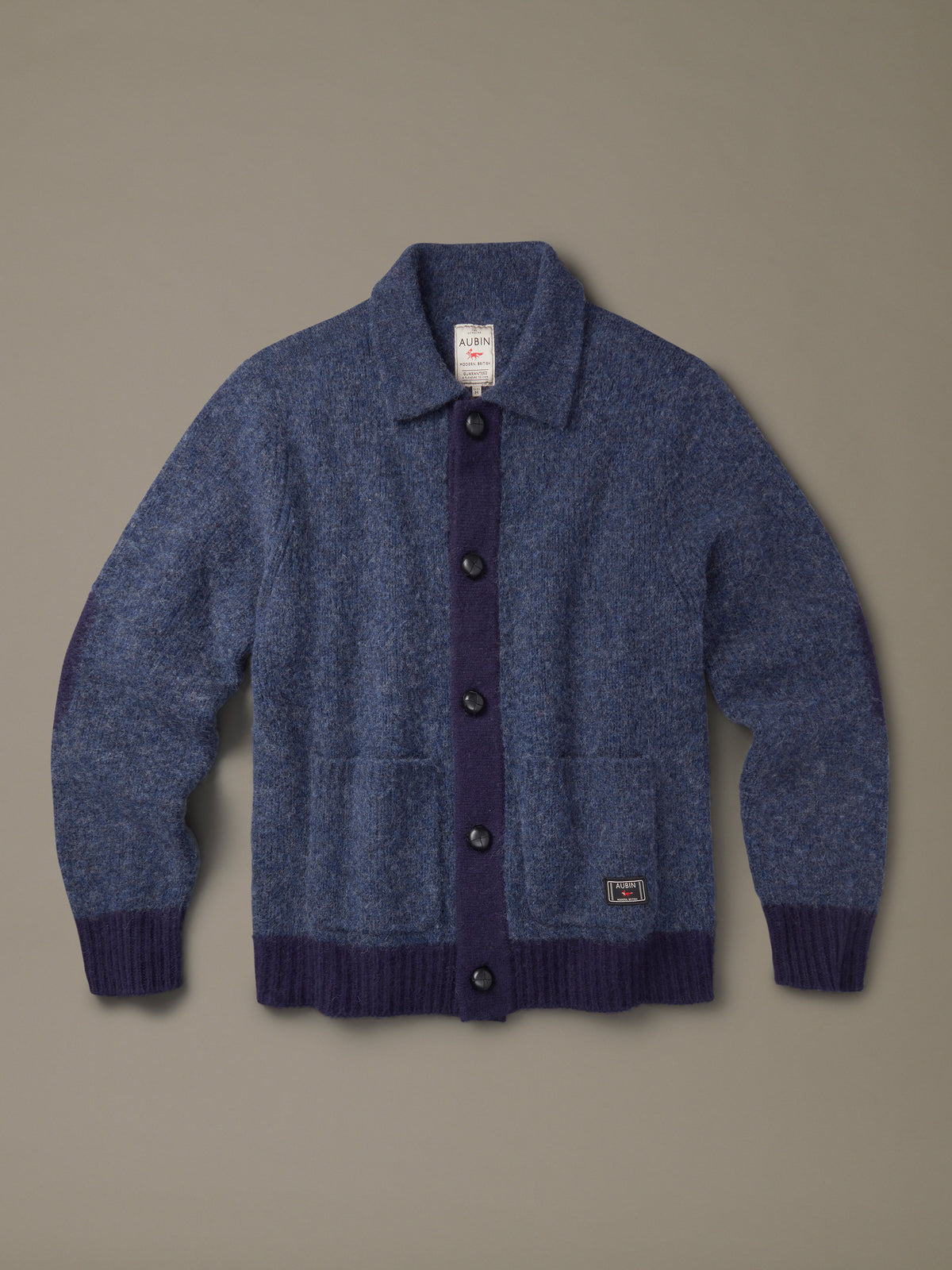 Aubin Navy Mix Gainsborough Button Through Felted Cardigan | Cardigan