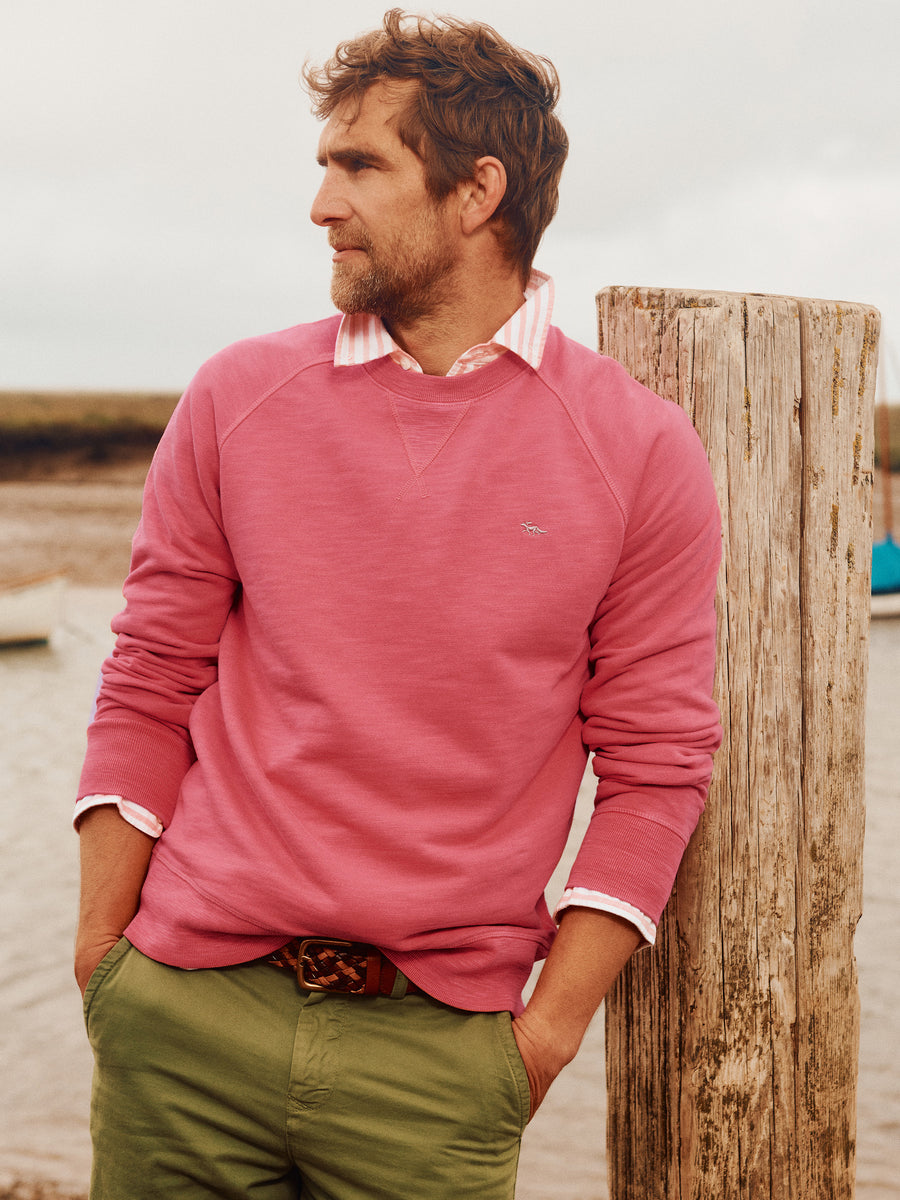 Raspberry Garsdale Slub Crew | Aubin