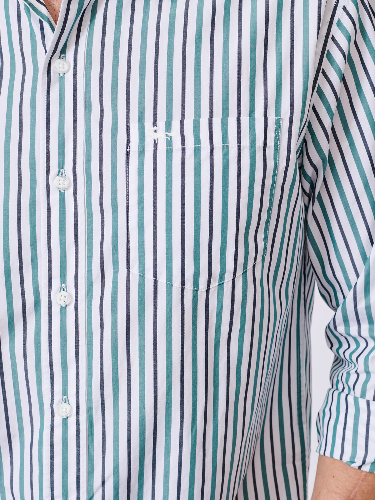 Aubin Jade Stripe Gladstone Poplin Shirt | Poplin Shirt