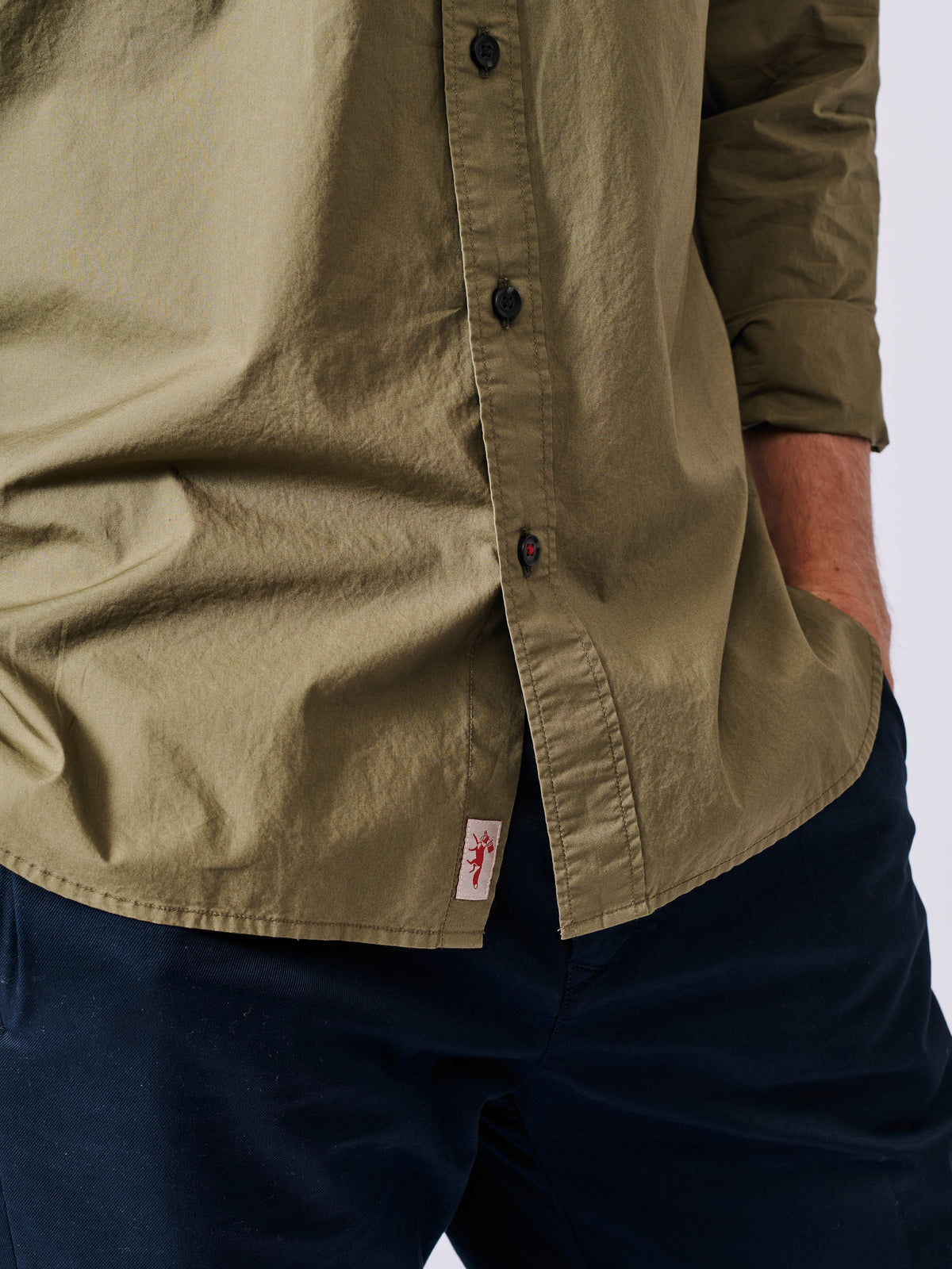 Aubin Khaki Gladstone Poplin Shirt | Poplin Shirt