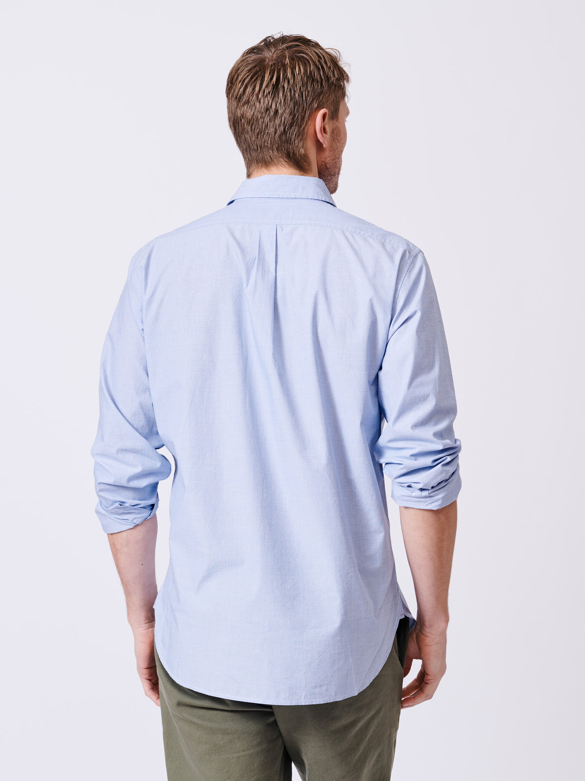 Aubin Pale Blue Gladstone Poplin Shirt | Poplin Shirt
