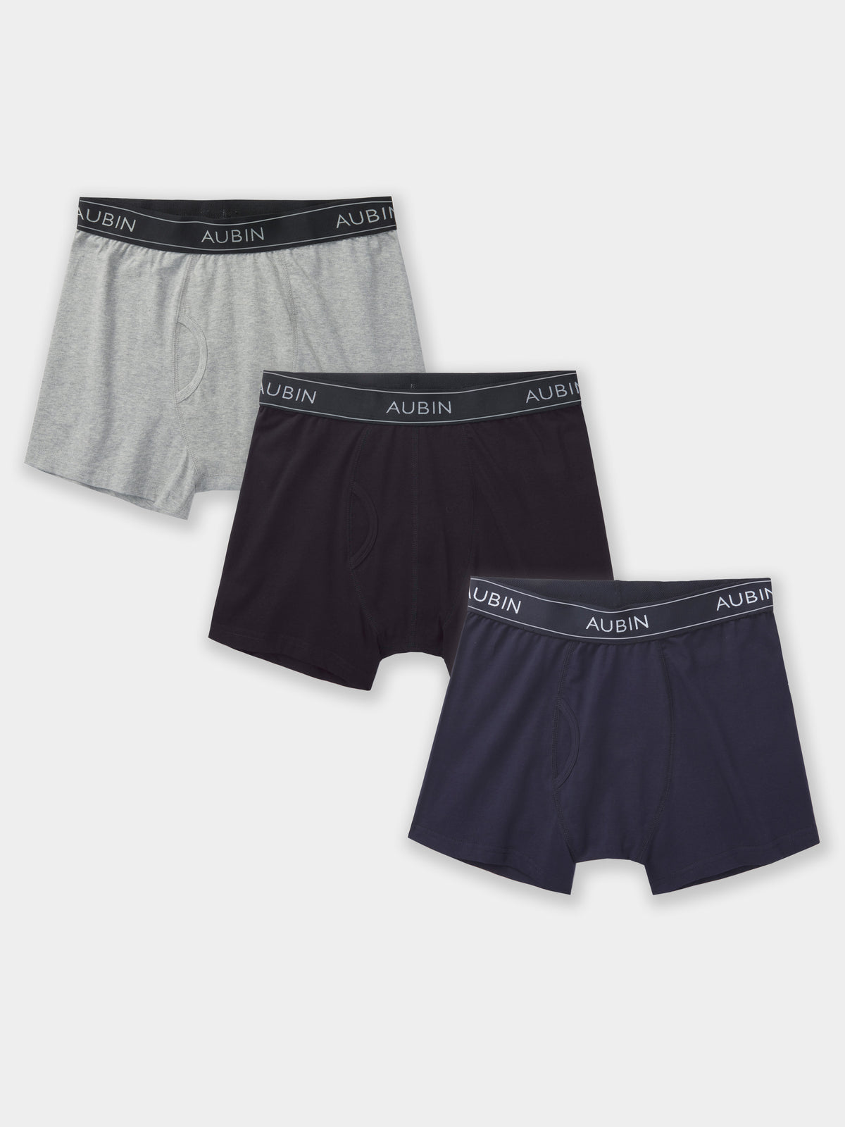 Aubin Black / Navy / Grey Fen Boxer 3 Pack | Underwear
