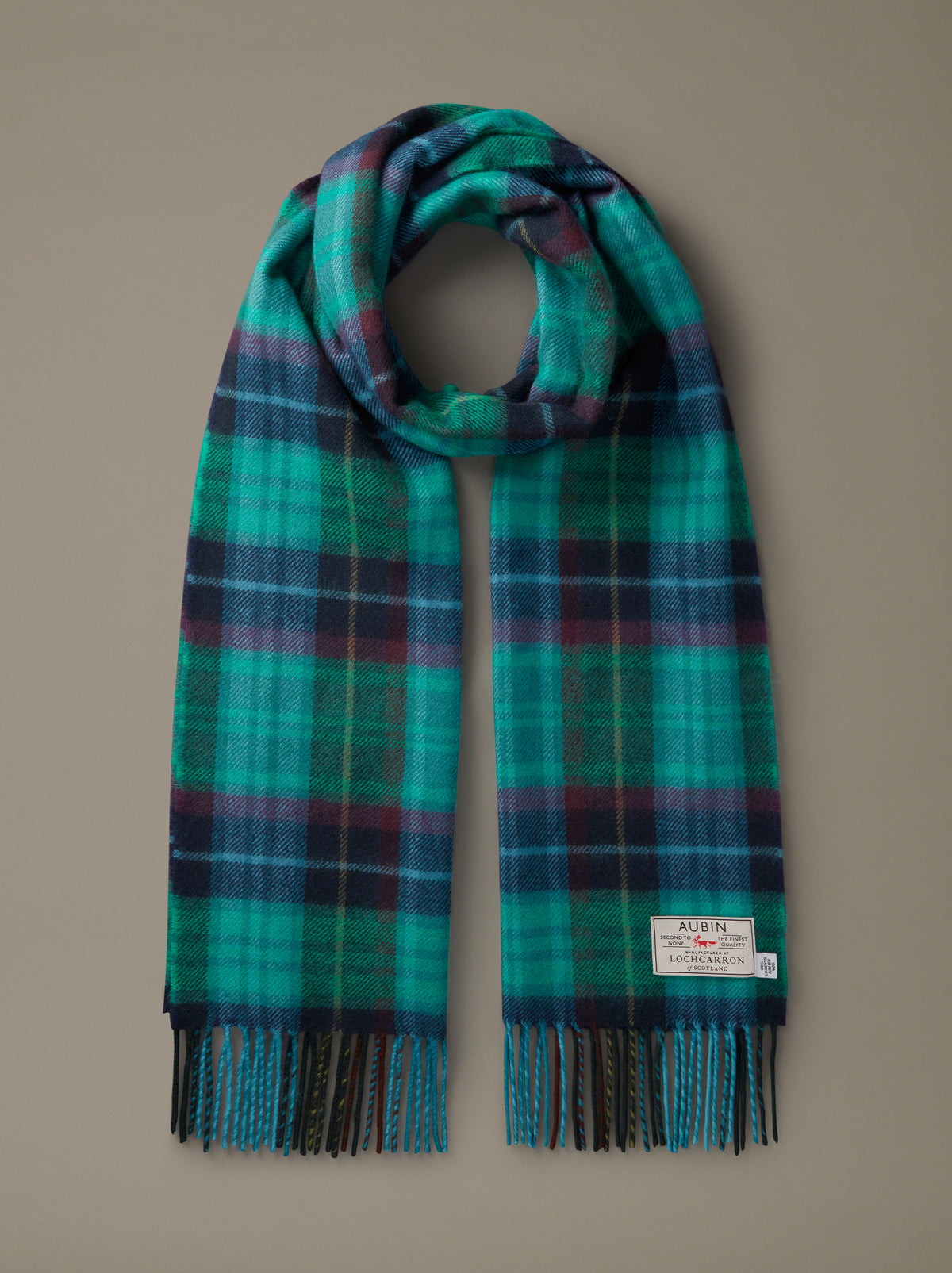 Aubin Green Mix Check Hamilton Scarf | Scarf