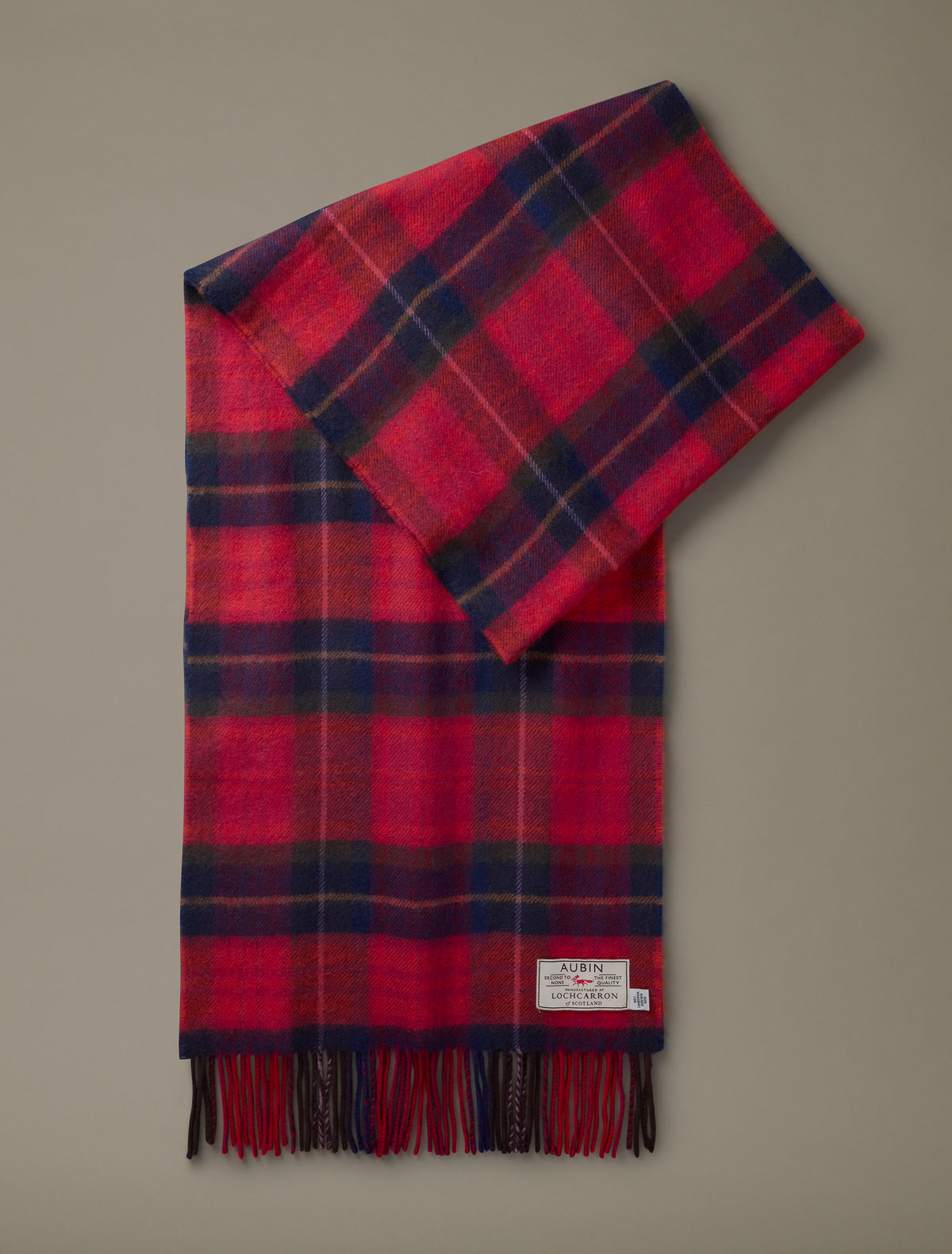 Aubin Scarlet Mix Check Hamilton Scarf | Scarf