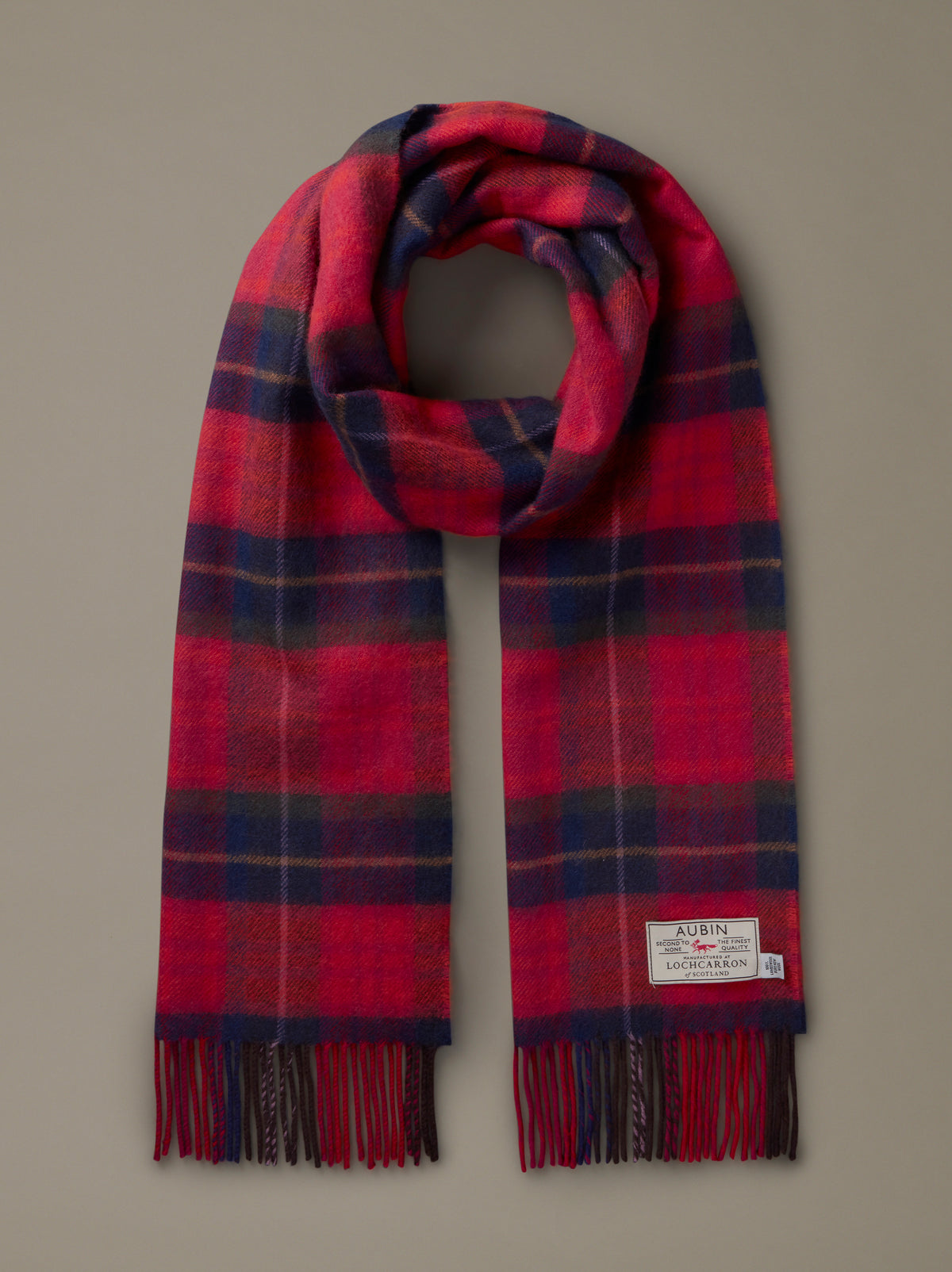 Aubin Scarlet Mix Check Hamilton Scarf | Scarf