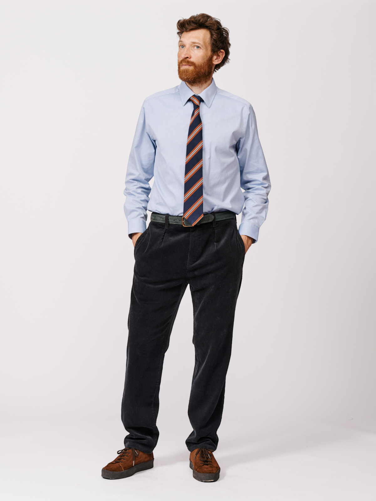 Aubin Blue Hardy Cut Away Collar Shirt | Formal Shirt