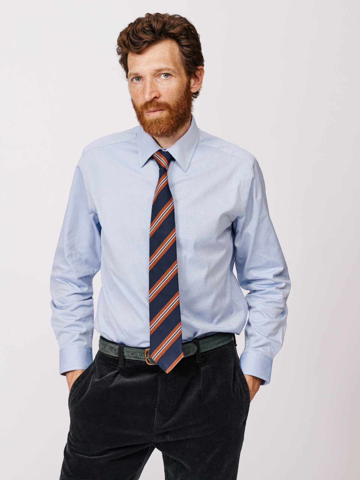 Aubin Blue Hardy Cut Away Collar Shirt | Formal Shirt