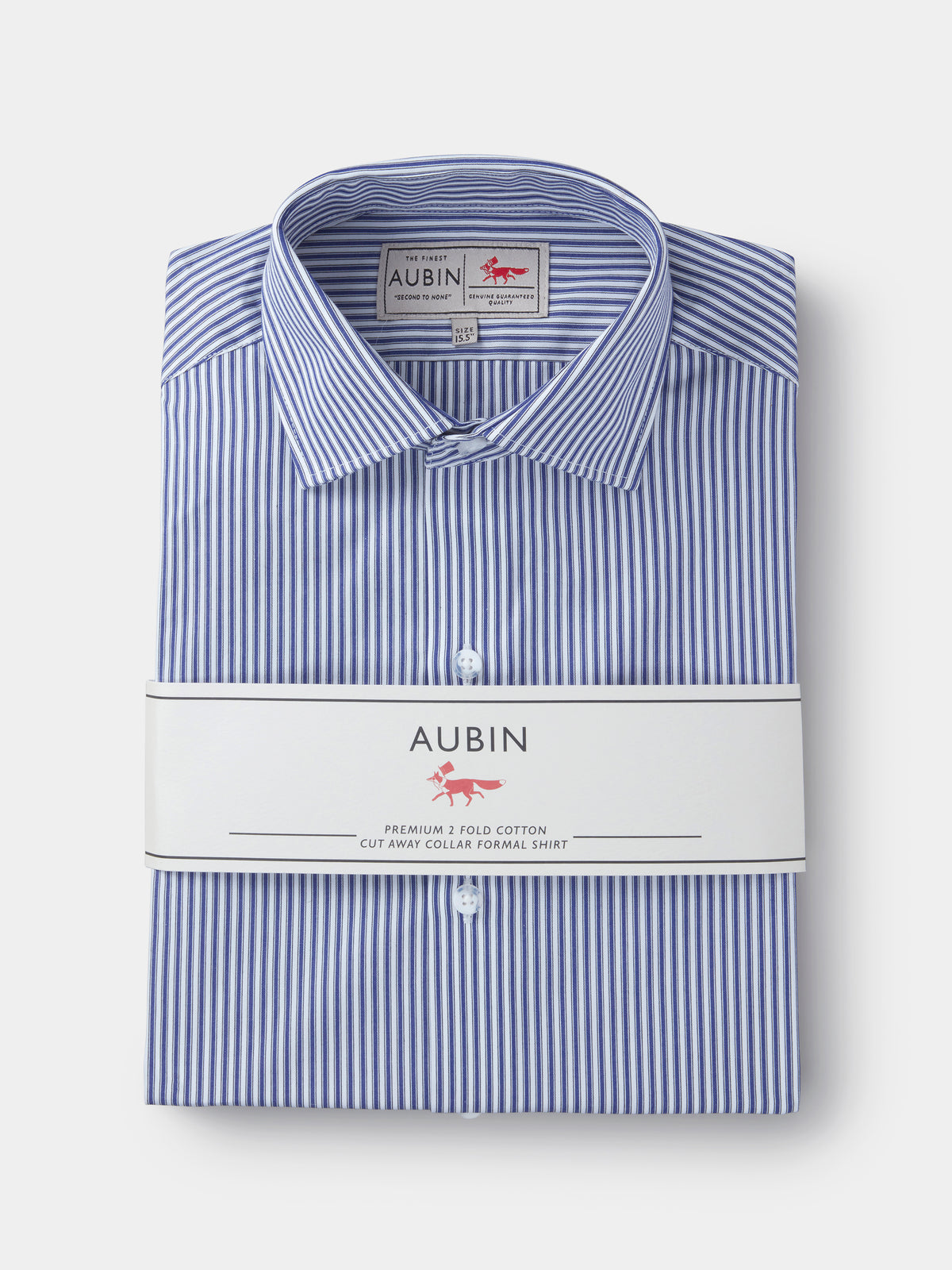 Aubin Blue Stripe Hardy Cut Away Collar Shirt | Formal Shirt