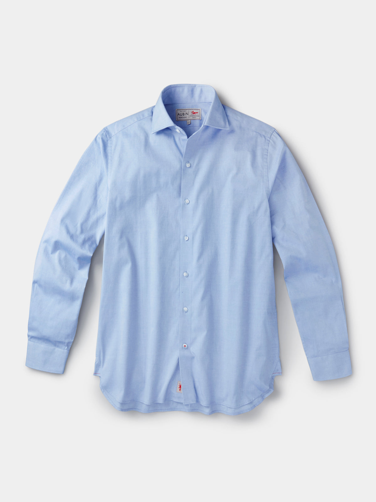 Aubin Hardy Cut Away Collar Shirt in Blue, styled as part of the Shirt & Tie Set
