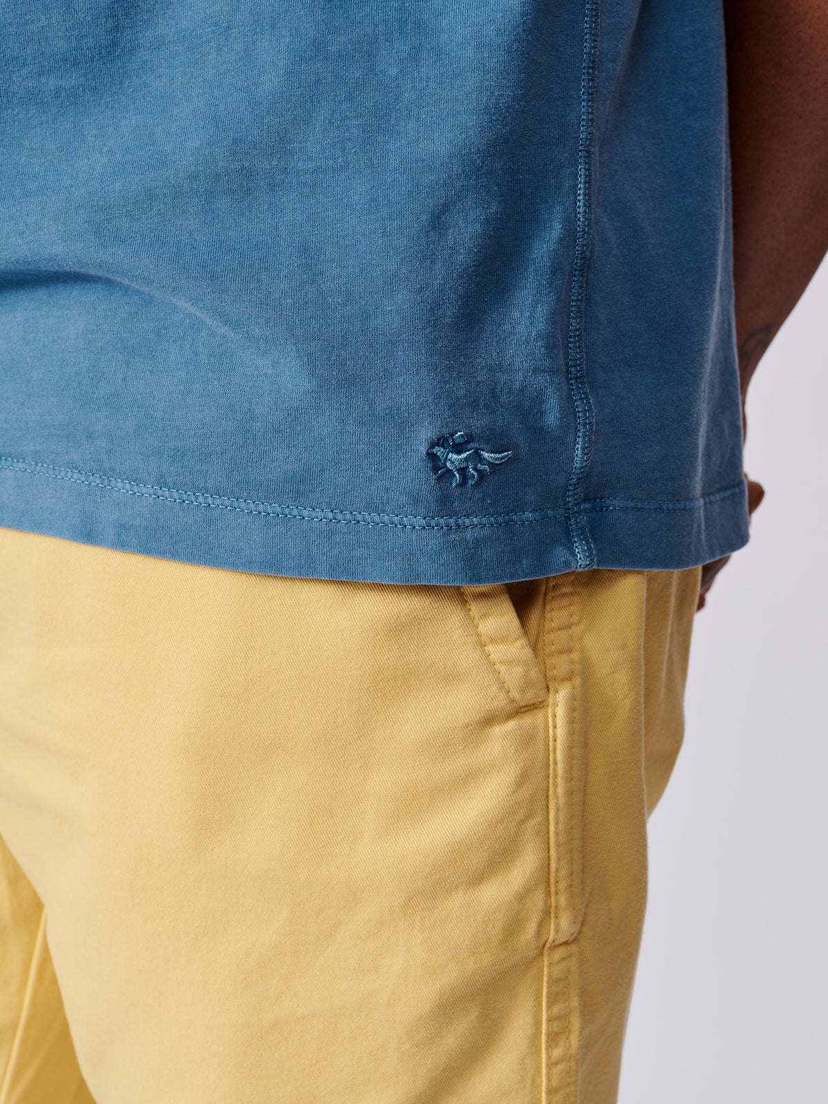 Aubin Cornflower Hareby Garment Dyed Pocket T-Shirt | Pocket Tee