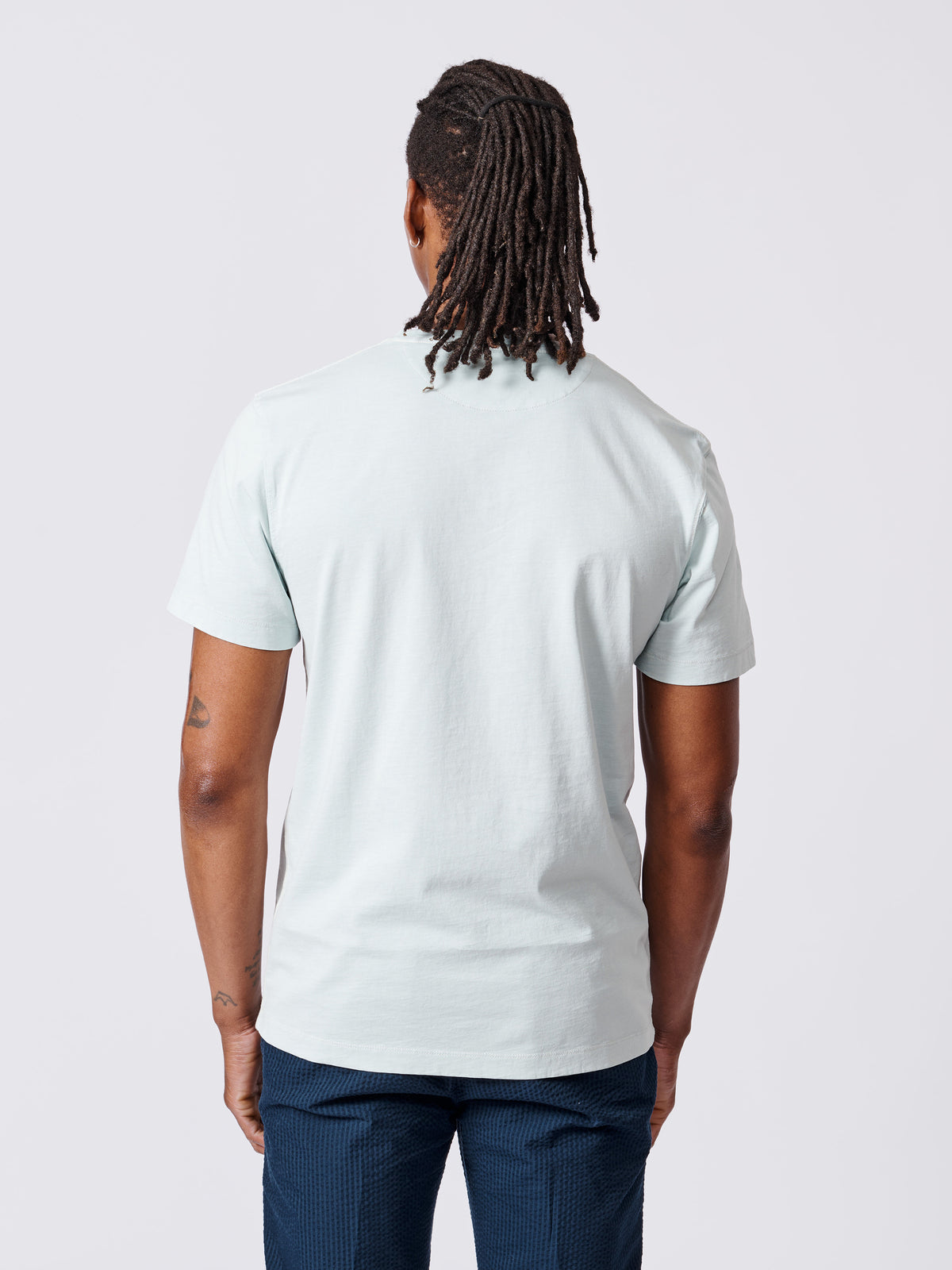 Aubin Mint Hareby Garment Dyed Pocket T-Shirt | Pocket Tee