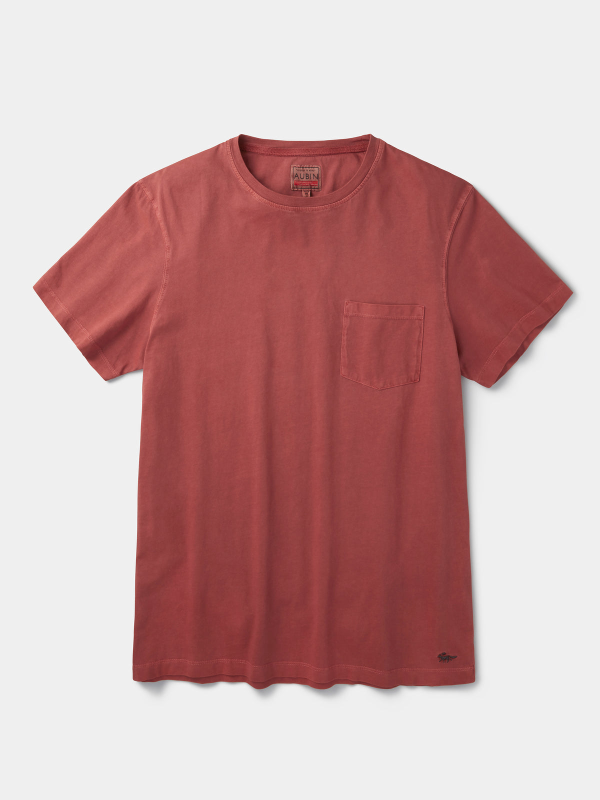 Aubin Russet Hareby Garment Dyed Pocket T-Shirt | Pocket Tee