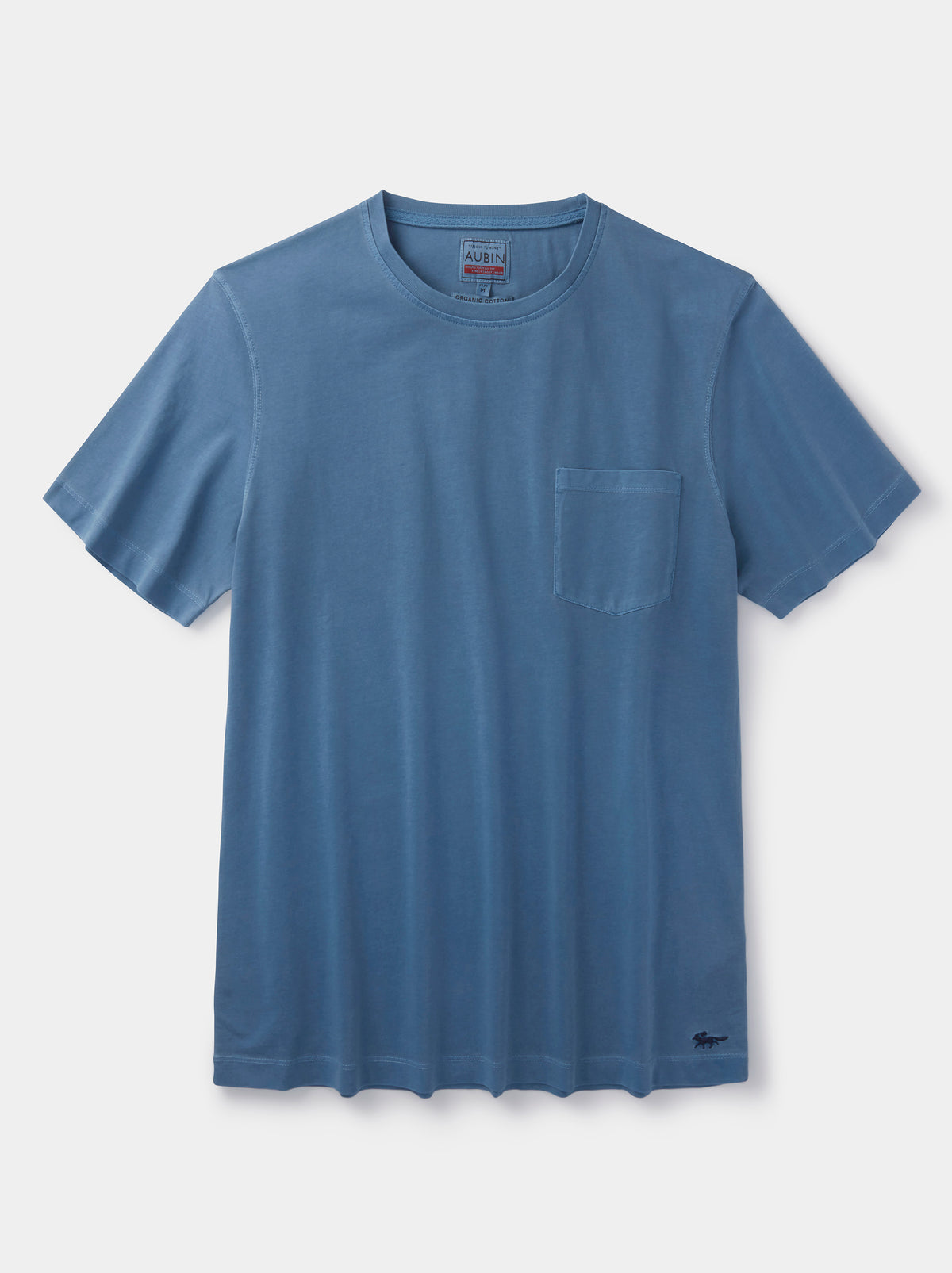 Aubin Cornflower Hareby Garment Dyed Pocket T-Shirt | Pocket Tee