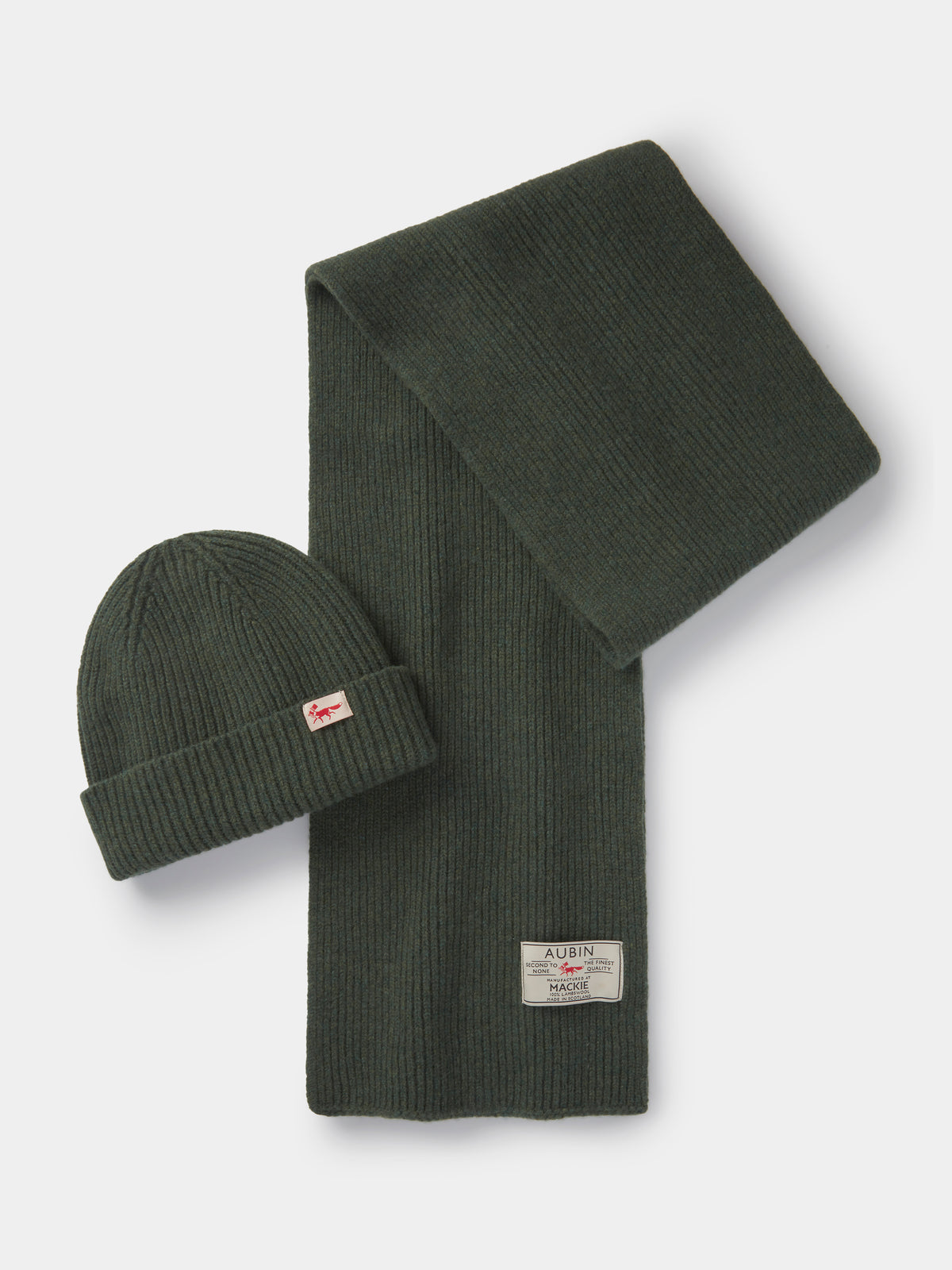 Aubin Khaki Hat & Scarf Set | Knitted Set
