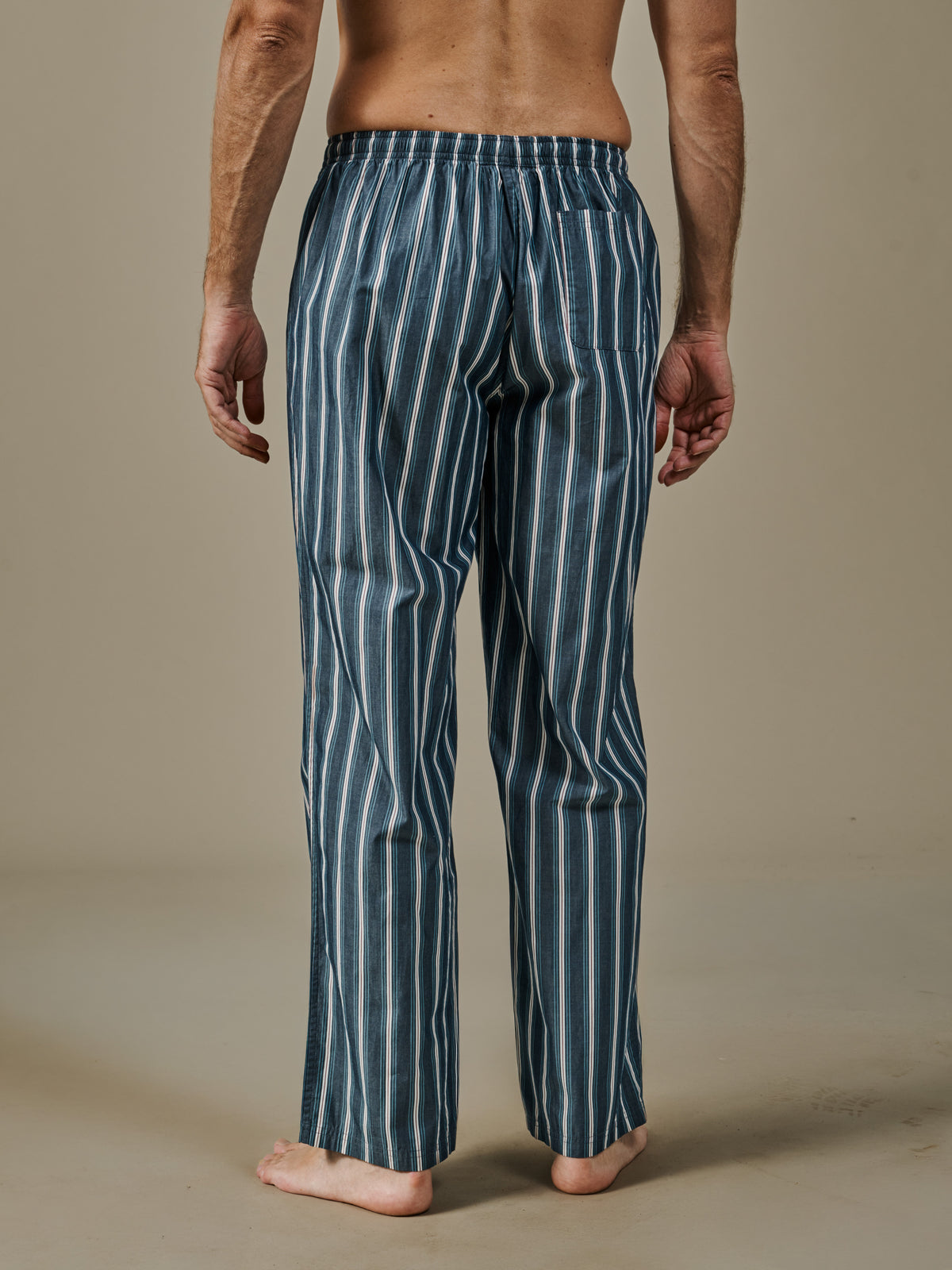Aubin Green Stripe Heath Satin Striped Lounge Pant | Loungepants