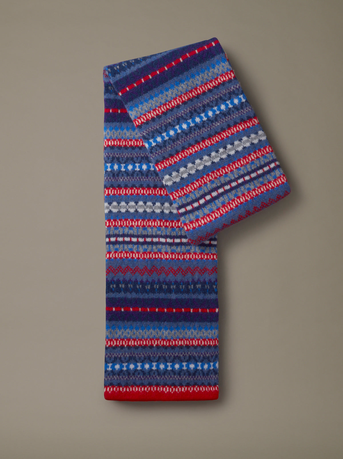 Aubin Heaton Fairisle Scarf in Navy/Purple