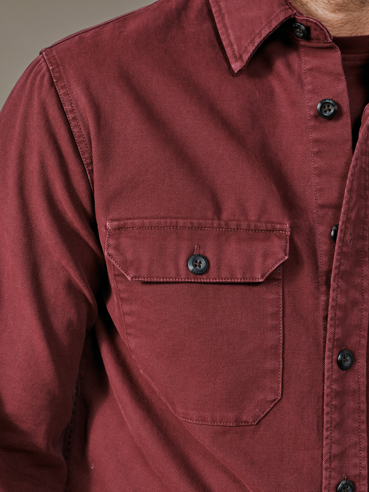 Aubin Oxblood Henderson Canvas Overshirt | Overshirt