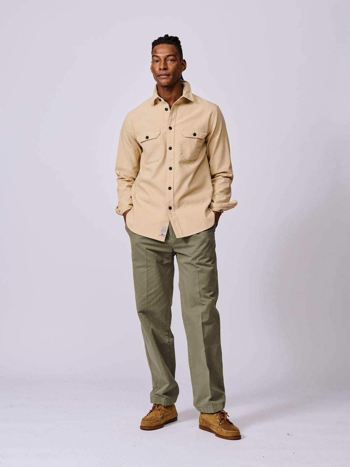 Aubin Sand Henderson Canvas Overshirt | Overshirt