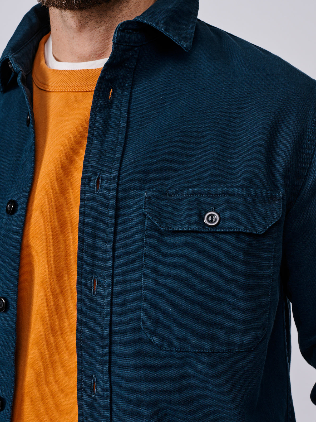 Aubin Navy Henderson Canvas Overshirt | Overshirt