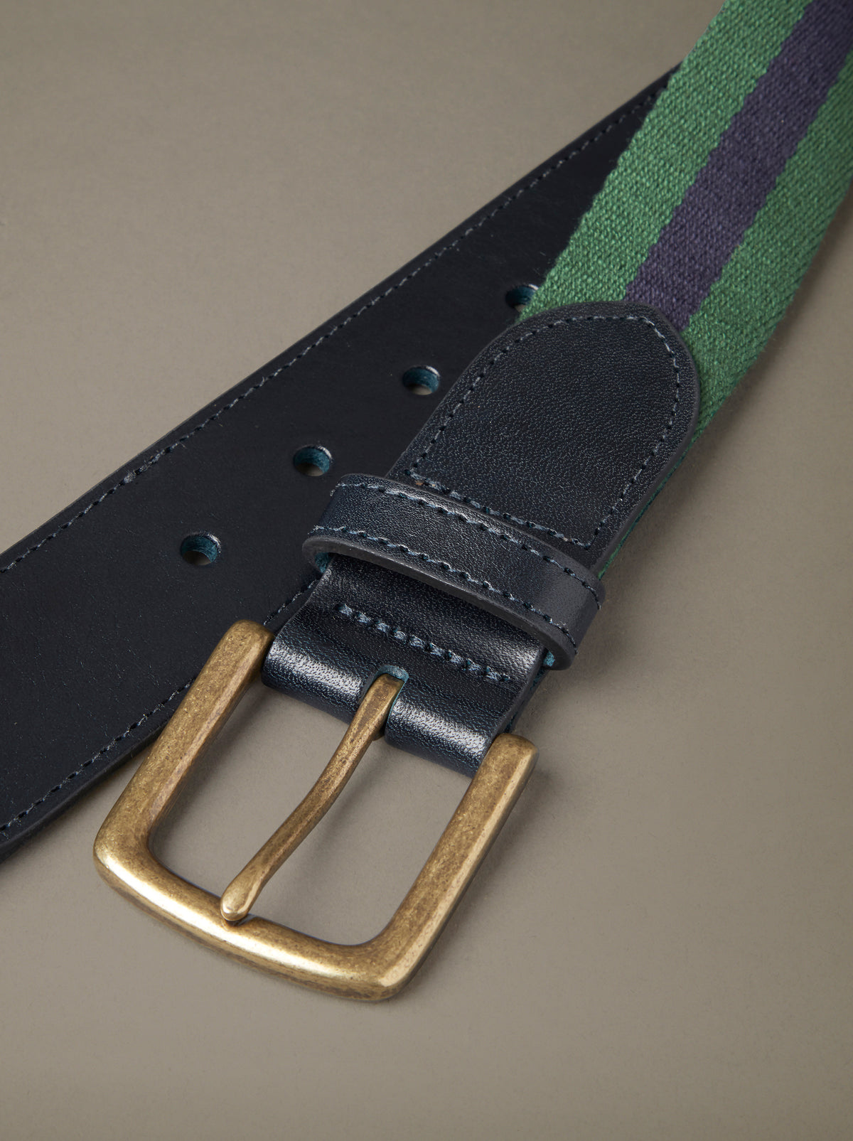 Aubin Green/Navy Hepton Webbing Belt | Belts
