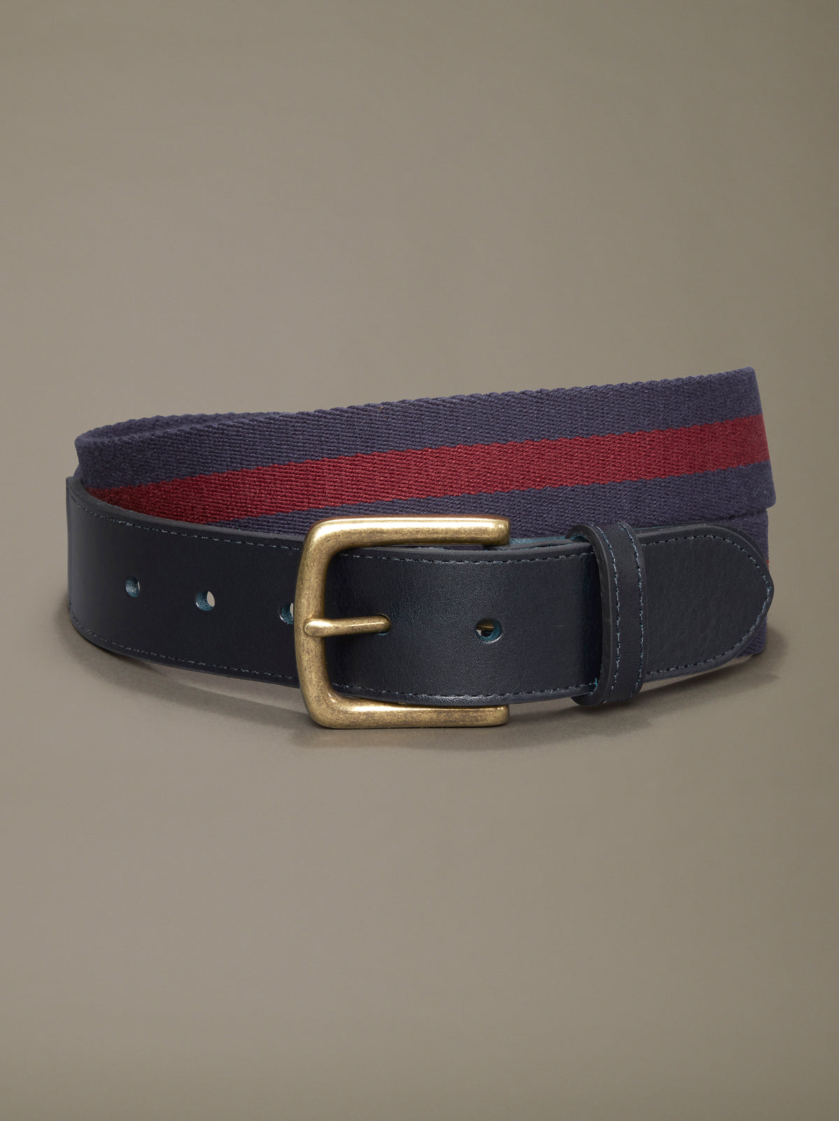 Aubin Navy/Oxblood Hepton Webbing Belt | Belts