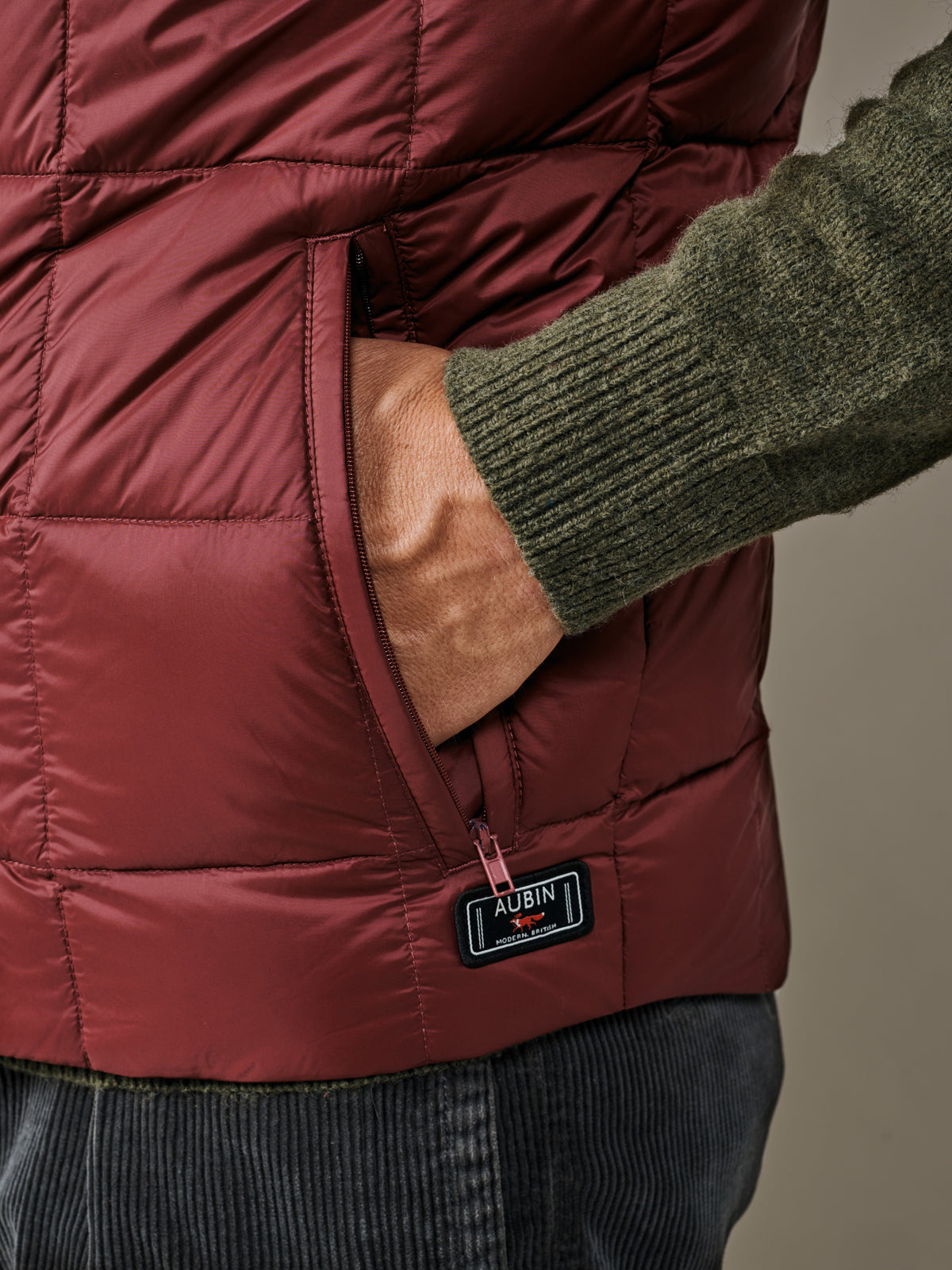 Aubin Oxblood Herriot Down Gilet | Gilet