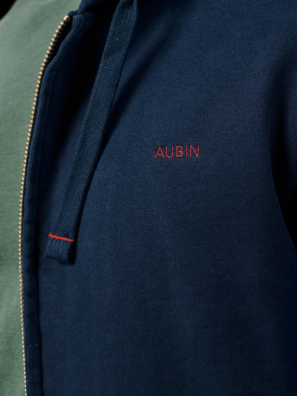 Aubin Navy Heslam Waffle Lined Hoody | Hoody