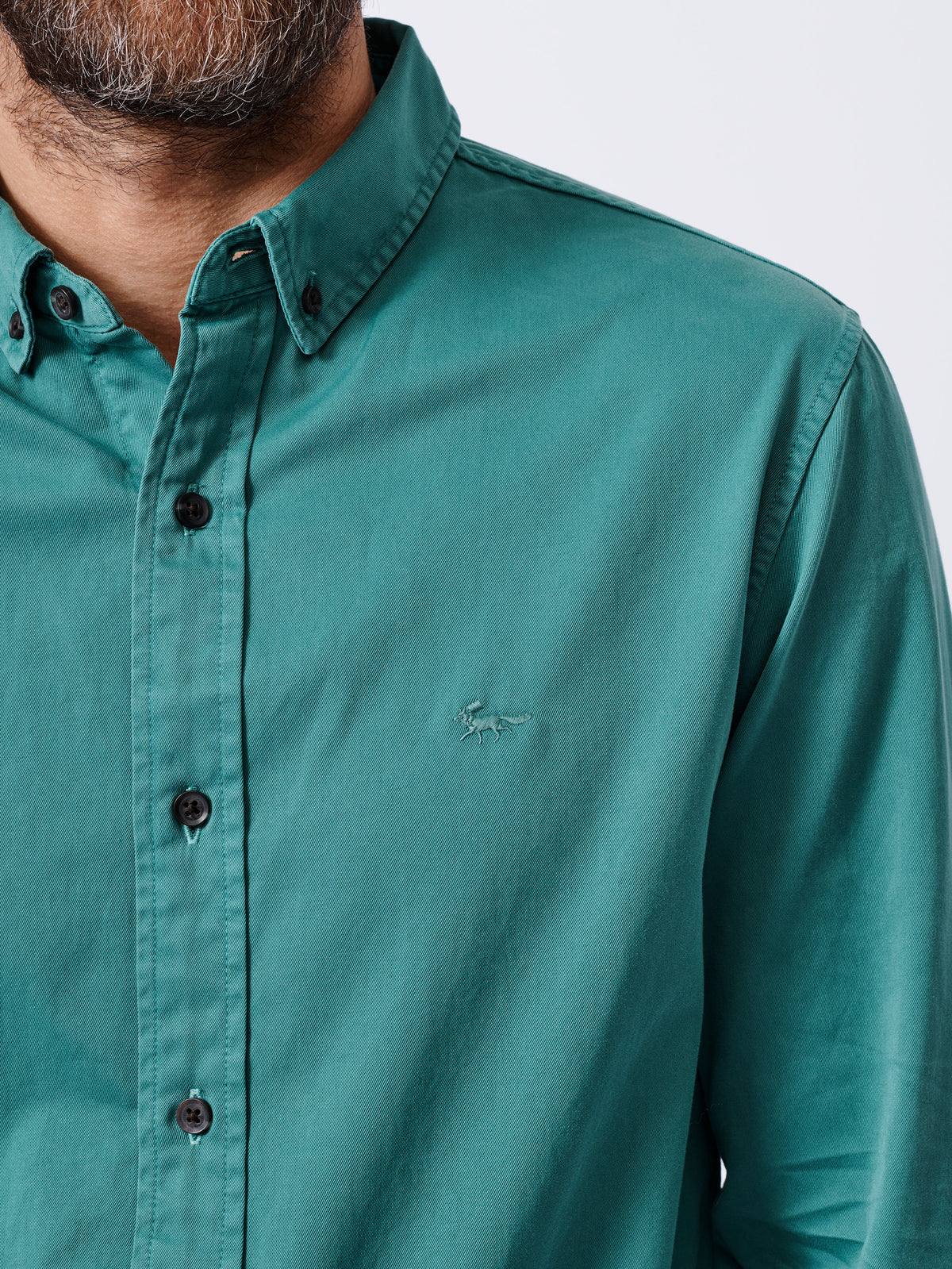 Aubin Washed Jade Hessle Button Down Shirt | Oxford Shirt