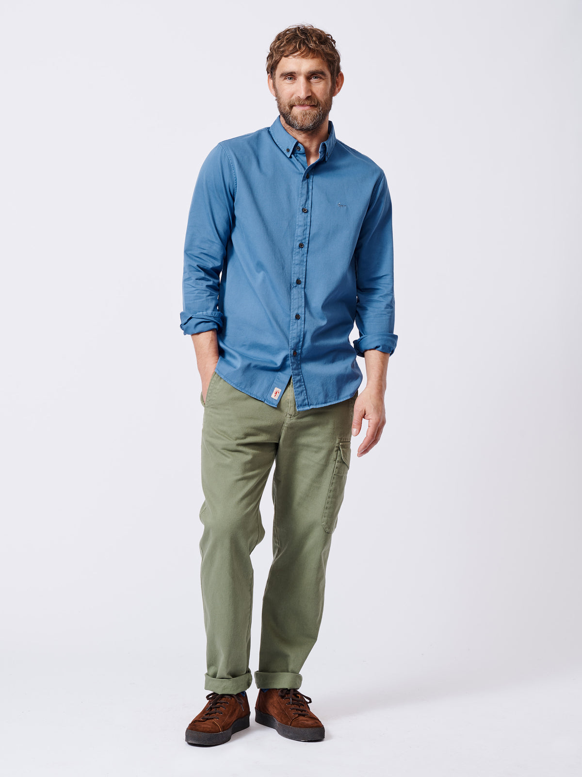 Aubin French Navy Hessle Button Down Shirt | Oxford Shirt