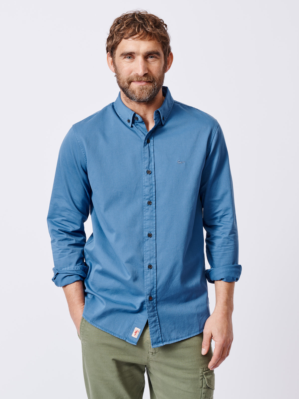 Aubin French Navy Hessle Button Down Shirt | Oxford Shirt