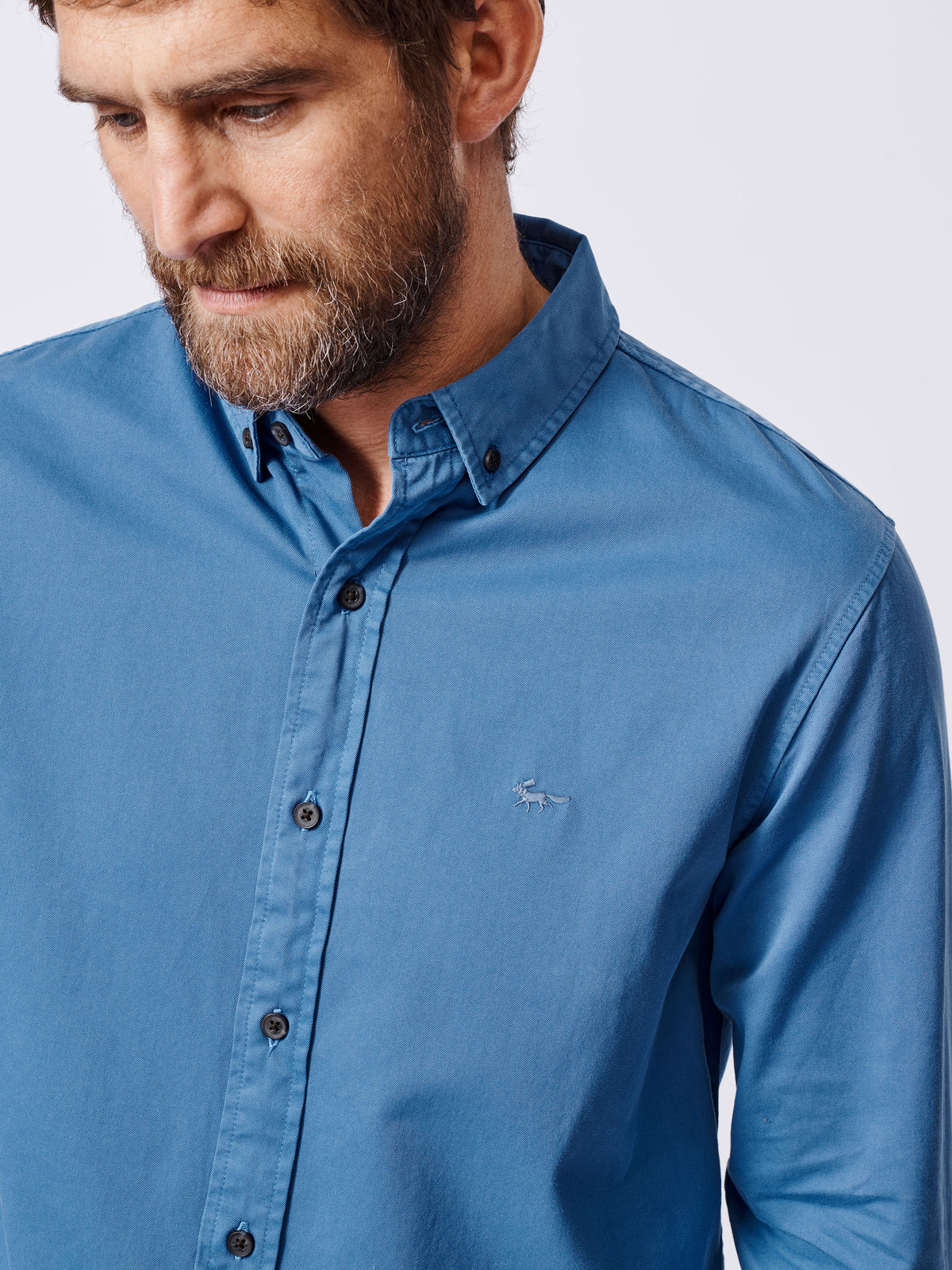 Aubin French Navy Hessle Button Down Shirt | Oxford Shirt