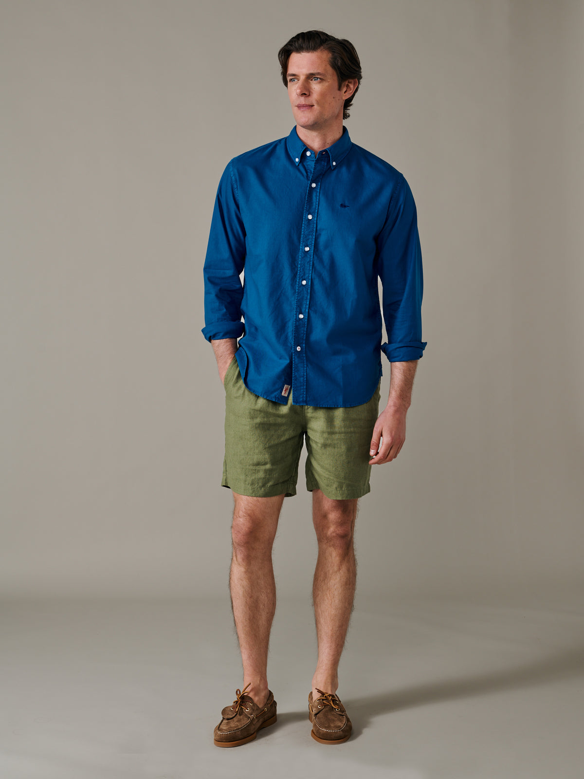 Aubin Bright Blue Horkstow Lightweight Relaxed Oxford Shirt | Oxford Shirt