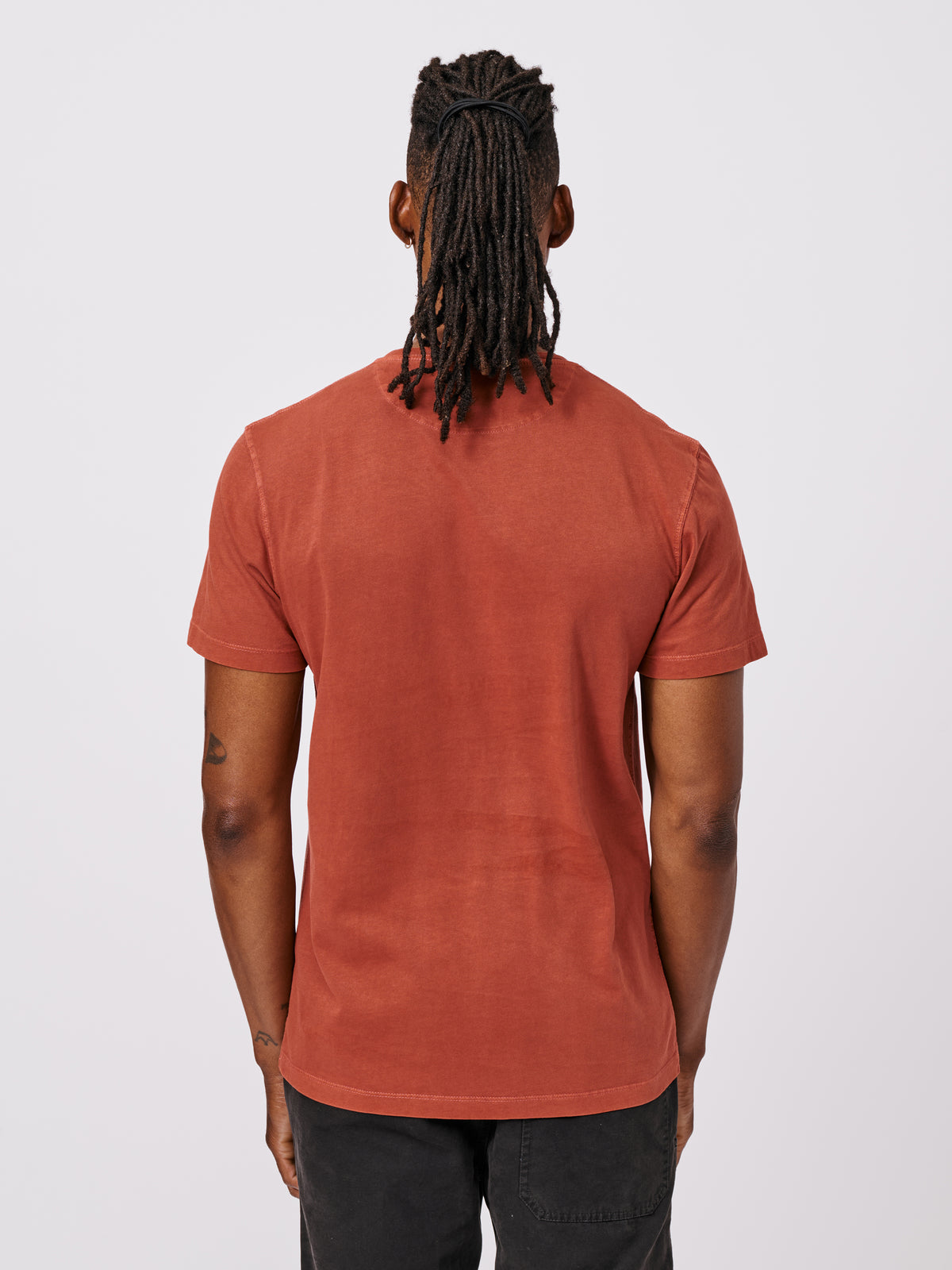Aubin Russet Hareby Garment Dyed Pocket T-Shirt | Pocket Tee