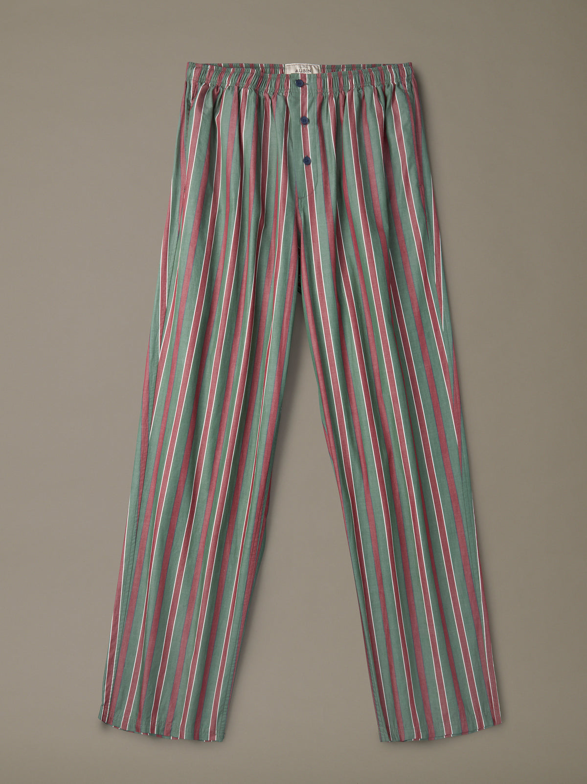Aubin Oxblood Stripe Heath Satin Striped Lounge Pant | Loungewear