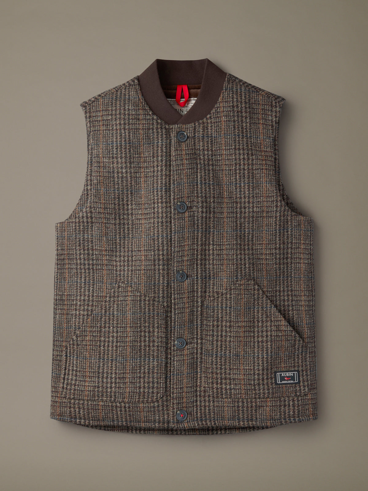 Aubin Check Humby Wool Gilet | Gilet