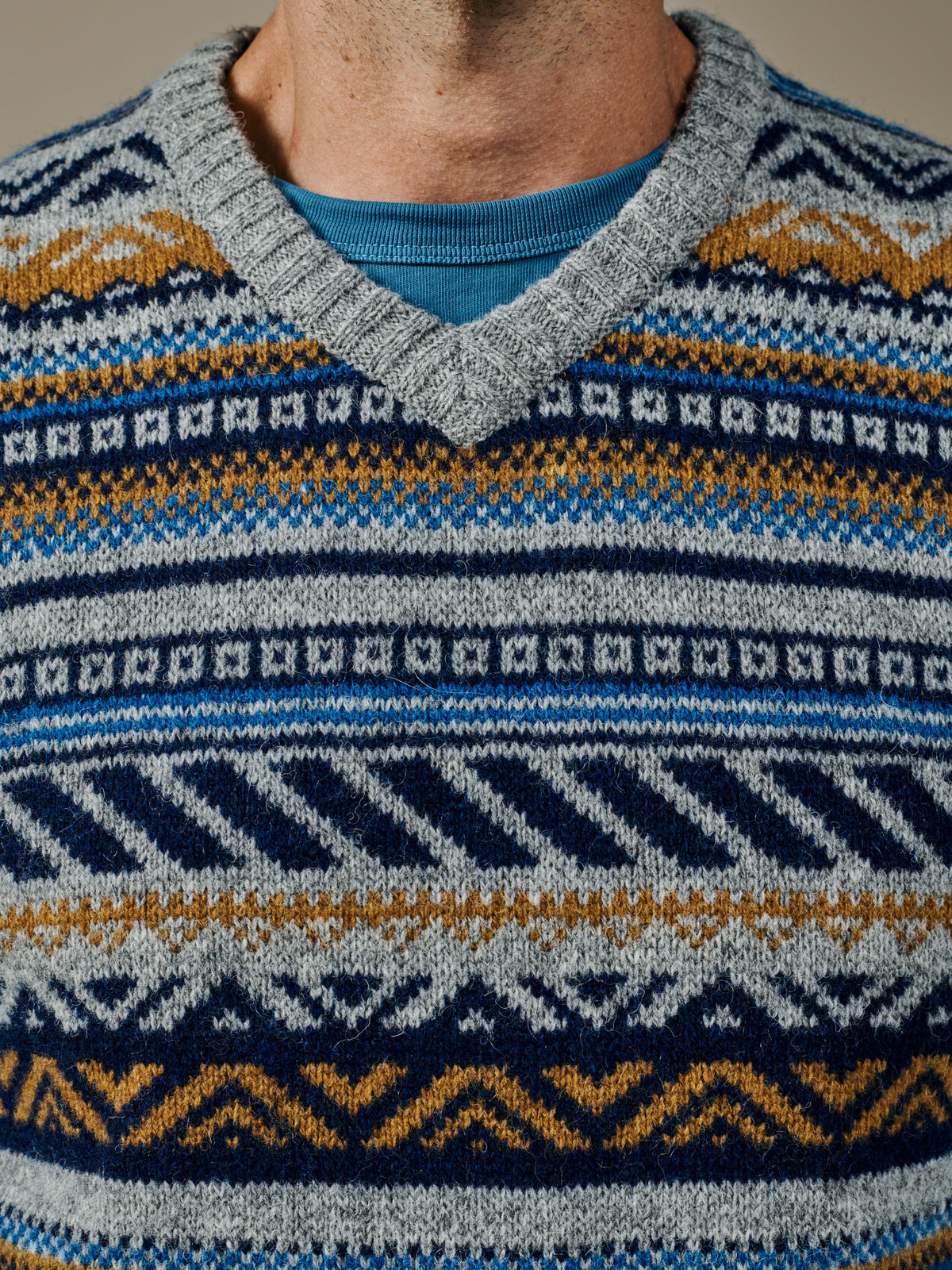 Aubin Grey Mix Inglewood Fairisle Geo Tank Top | Slipover
