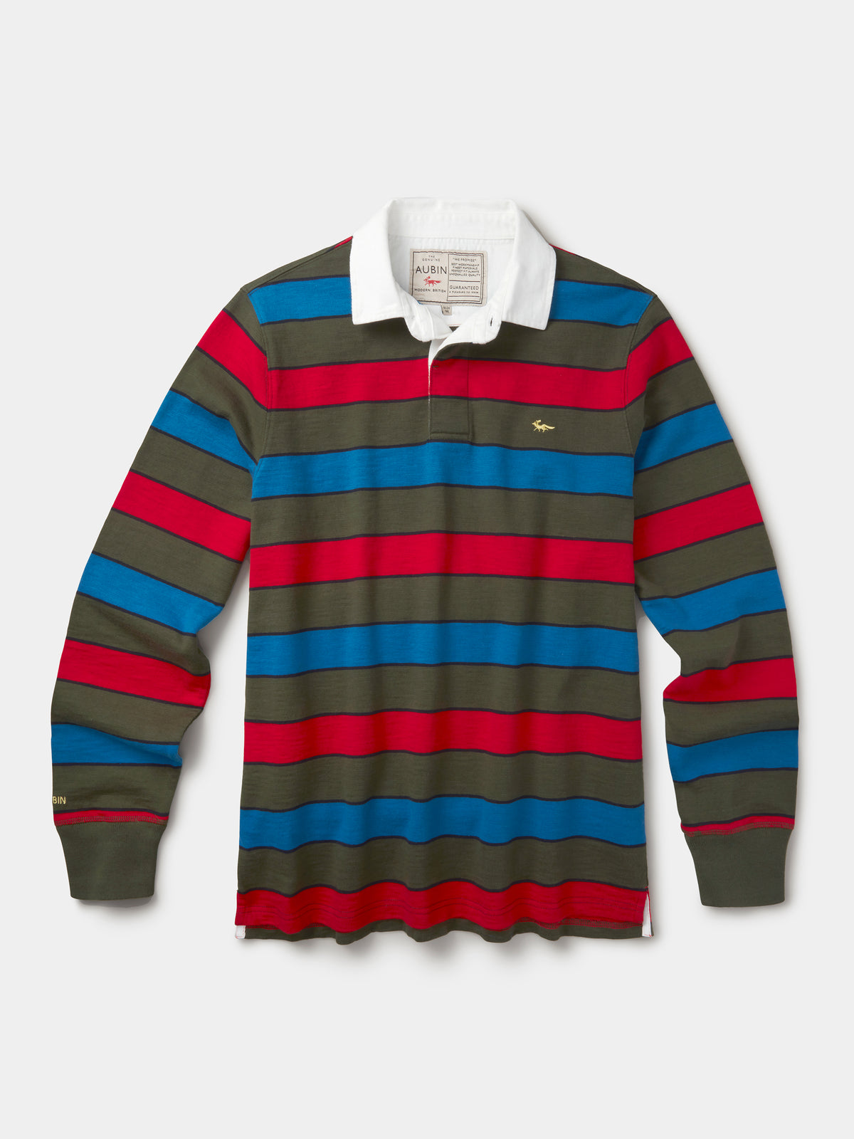 Aubin Khaki Stripe Irnham Rugby Shirt | Rugby Shirts