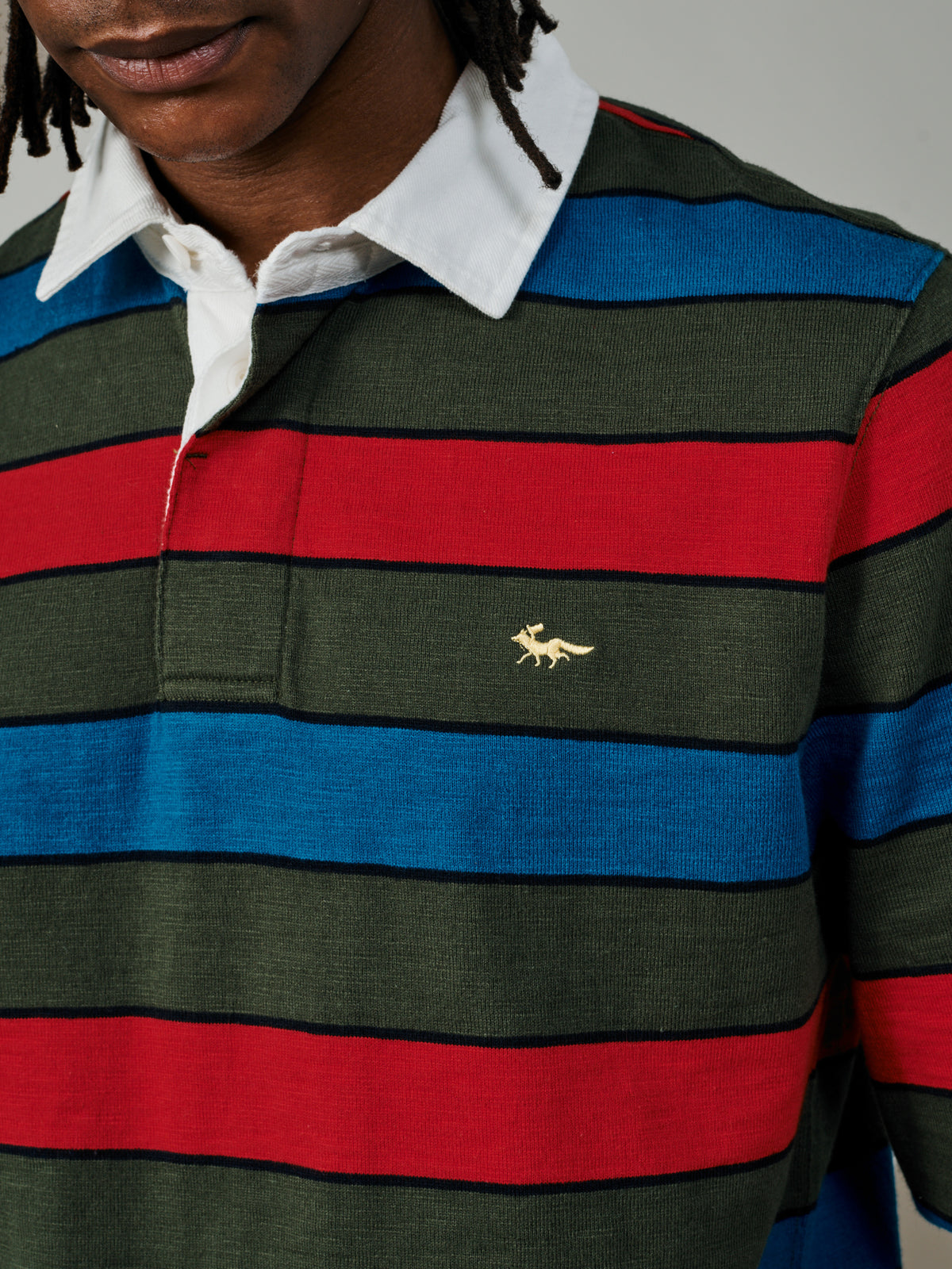 Aubin Khaki Stripe Irnham Rugby Shirt | Rugby Shirts