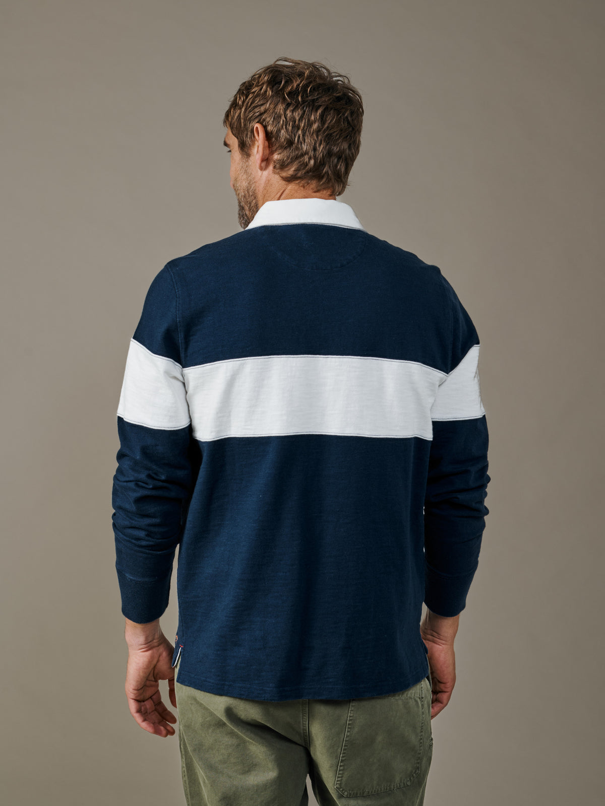 Aubin Navy/Vintage White Cut and Sew Irnham Rugby Shirt | Rugby Shirts