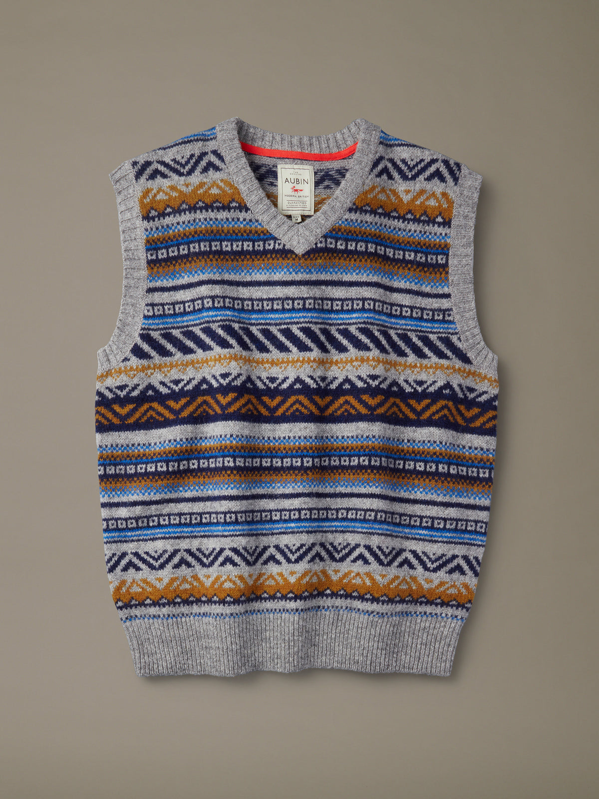 Aubin Grey Mix Inglewood Fairisle Geo Tank Top | Slipover