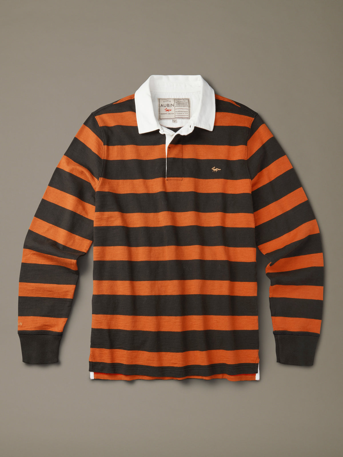 Aubin Washed Black/Ginger Irnham Rugby Shirt | Rugby Shirts