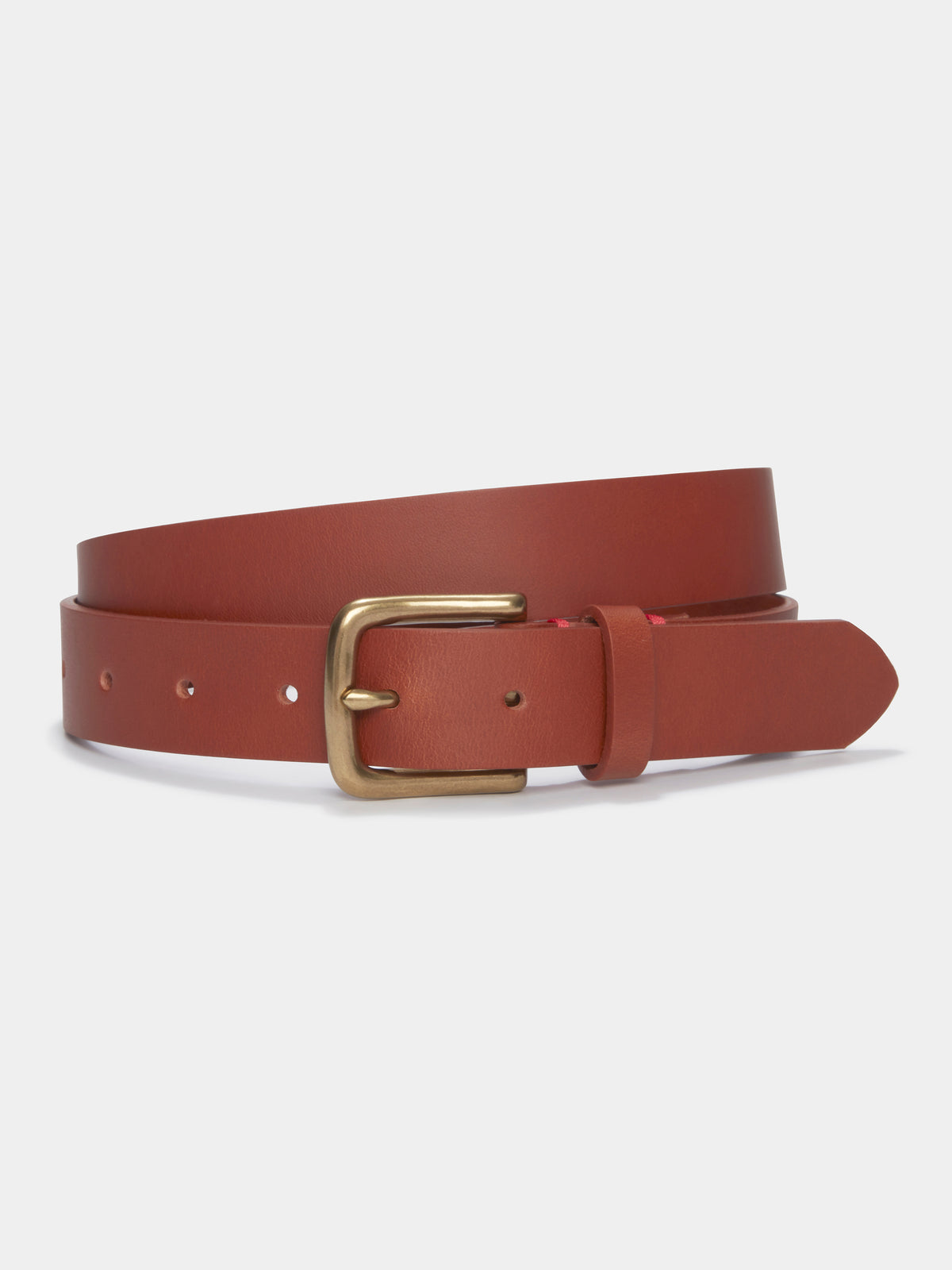 Aubin Thorn Leather Belt in Tan, styled as part of the Belt & Sock Set